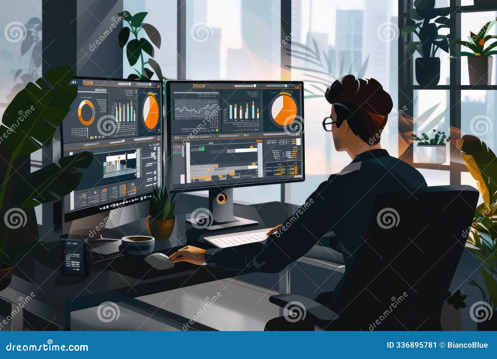 graphic er and ai in modern, inspiring office aig60