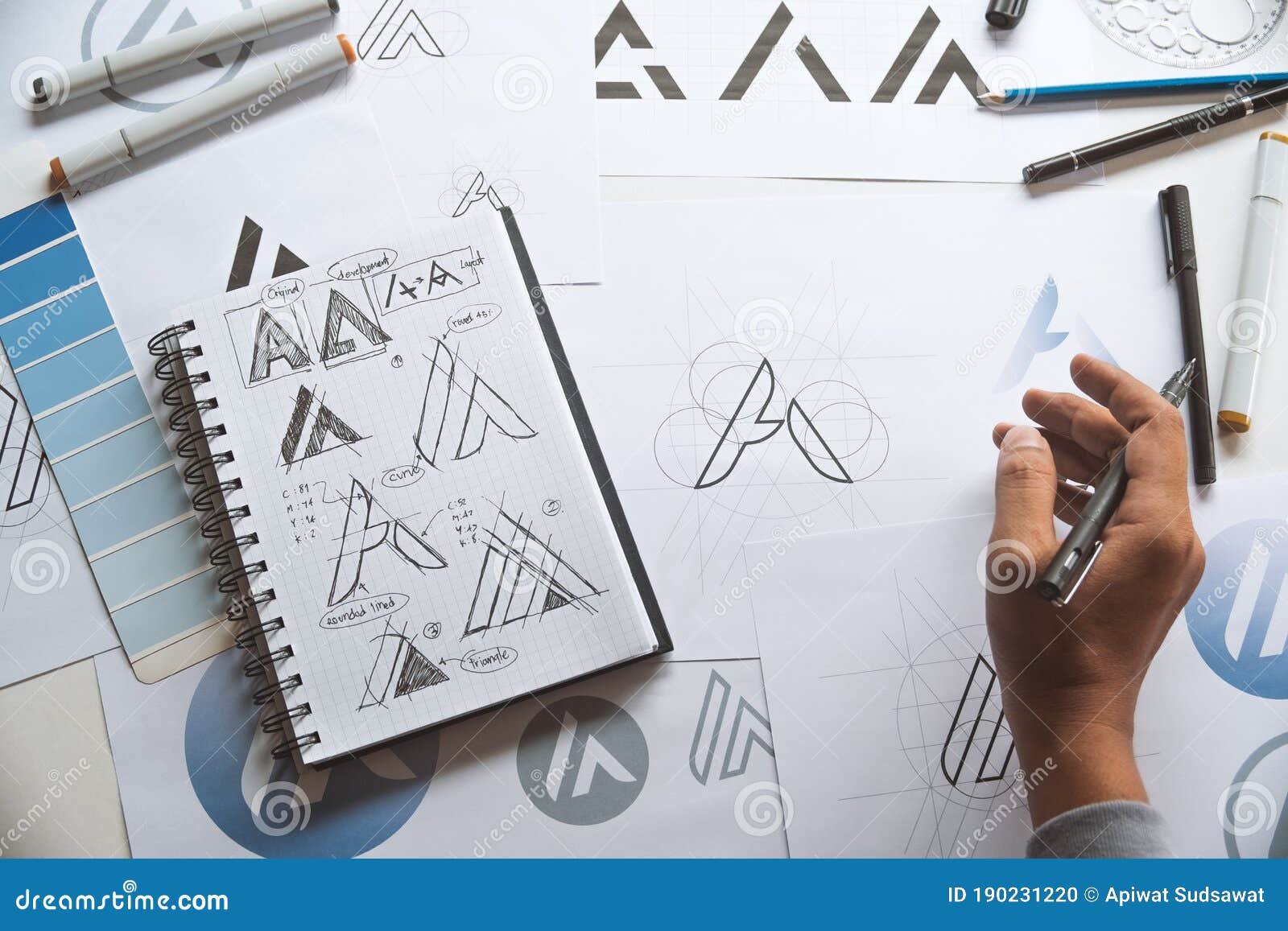 Graphic Designer Drawing Sketch Design Creative Stock Photo 1226185111 |  Shutterstock