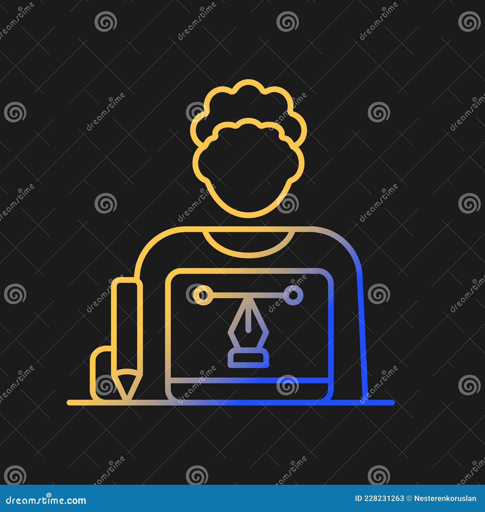 graphic er gradient  icon for dark theme
