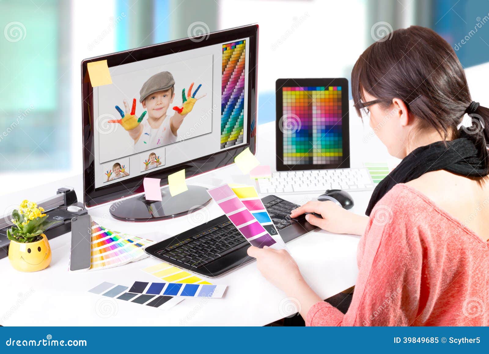 Graphic Designer At Work. Color Samples. Stock Photo - Image: 39849685  Graphic designer at work. Color samples.