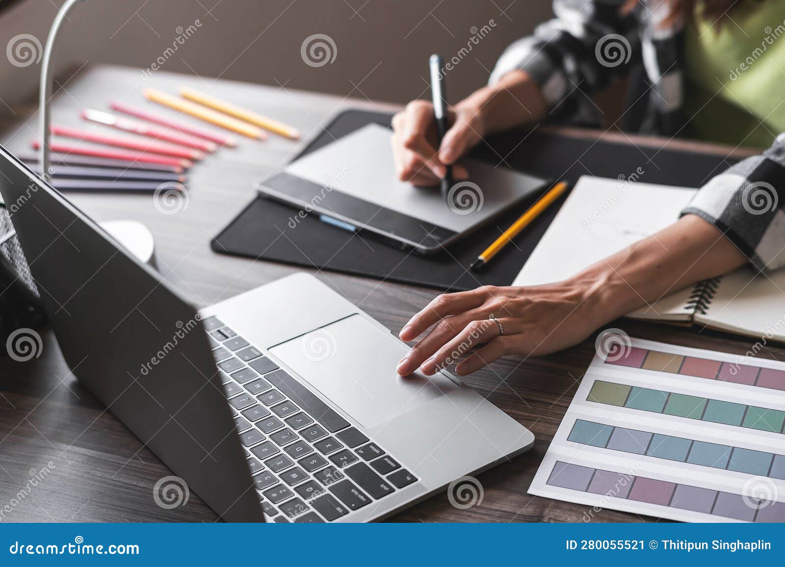 Asian Graphic Designer Working with Creativity Editor Ideas Designer