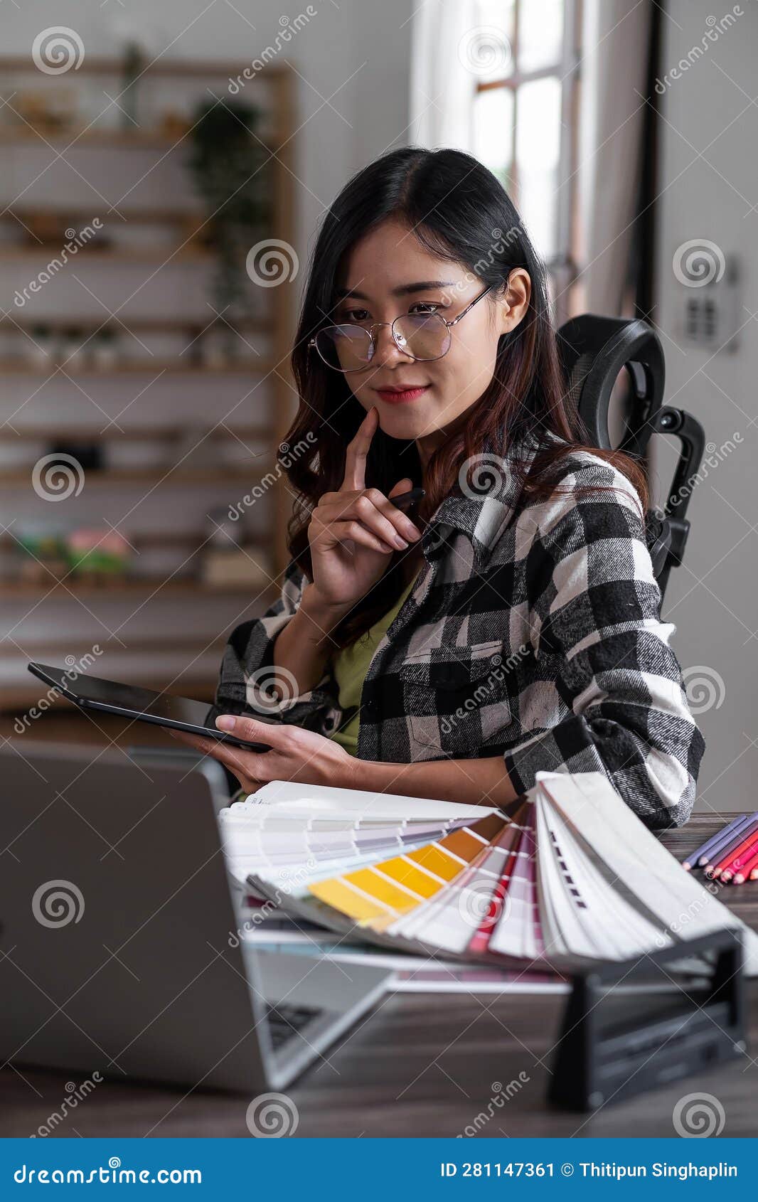 Image of Graphic Designer Working with Tablet for Creativity Editor