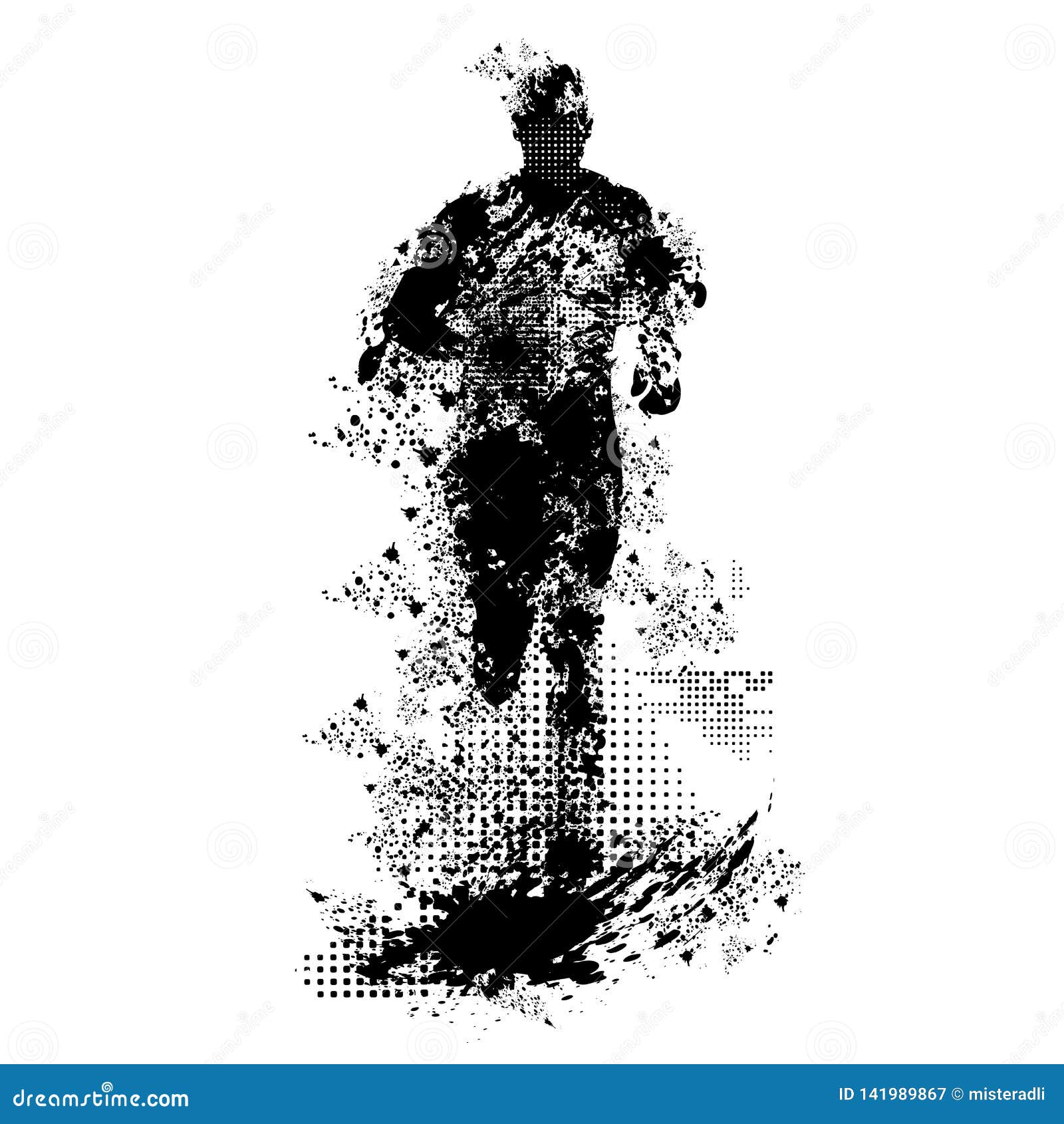 Grunge Running Man Vector And Png Transparency Stock Image