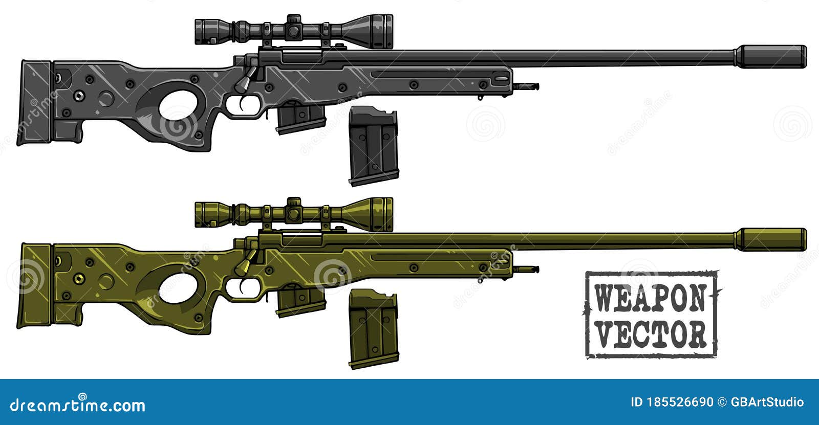 Vector Illustration Bolt Action Sniper Rifle: vetor stock (livre