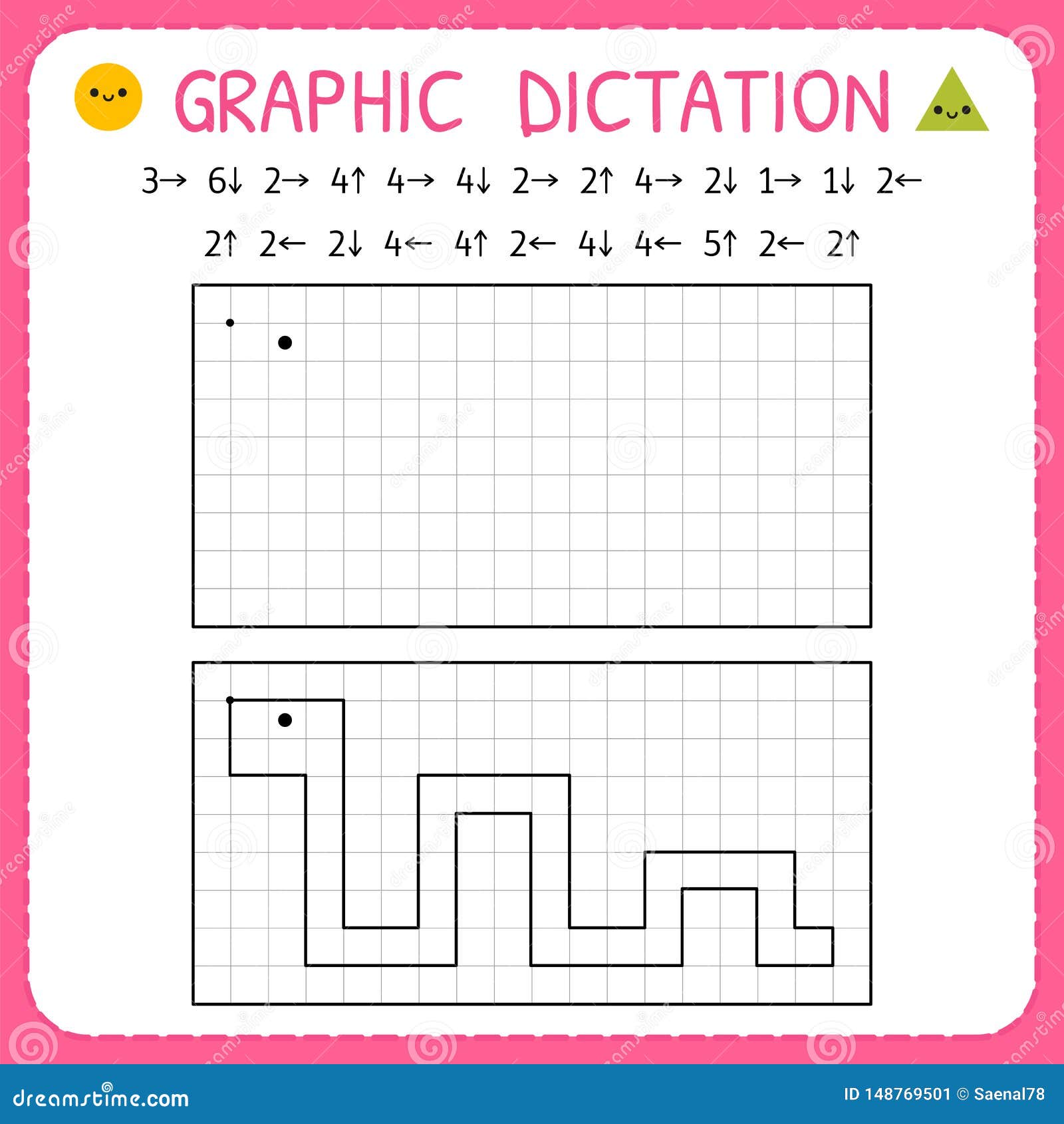graphic dictation snake kindergarten educational game for kids preschool worksheet for practicing motor skills working pages stock vector illustration of knowledge education 148769501