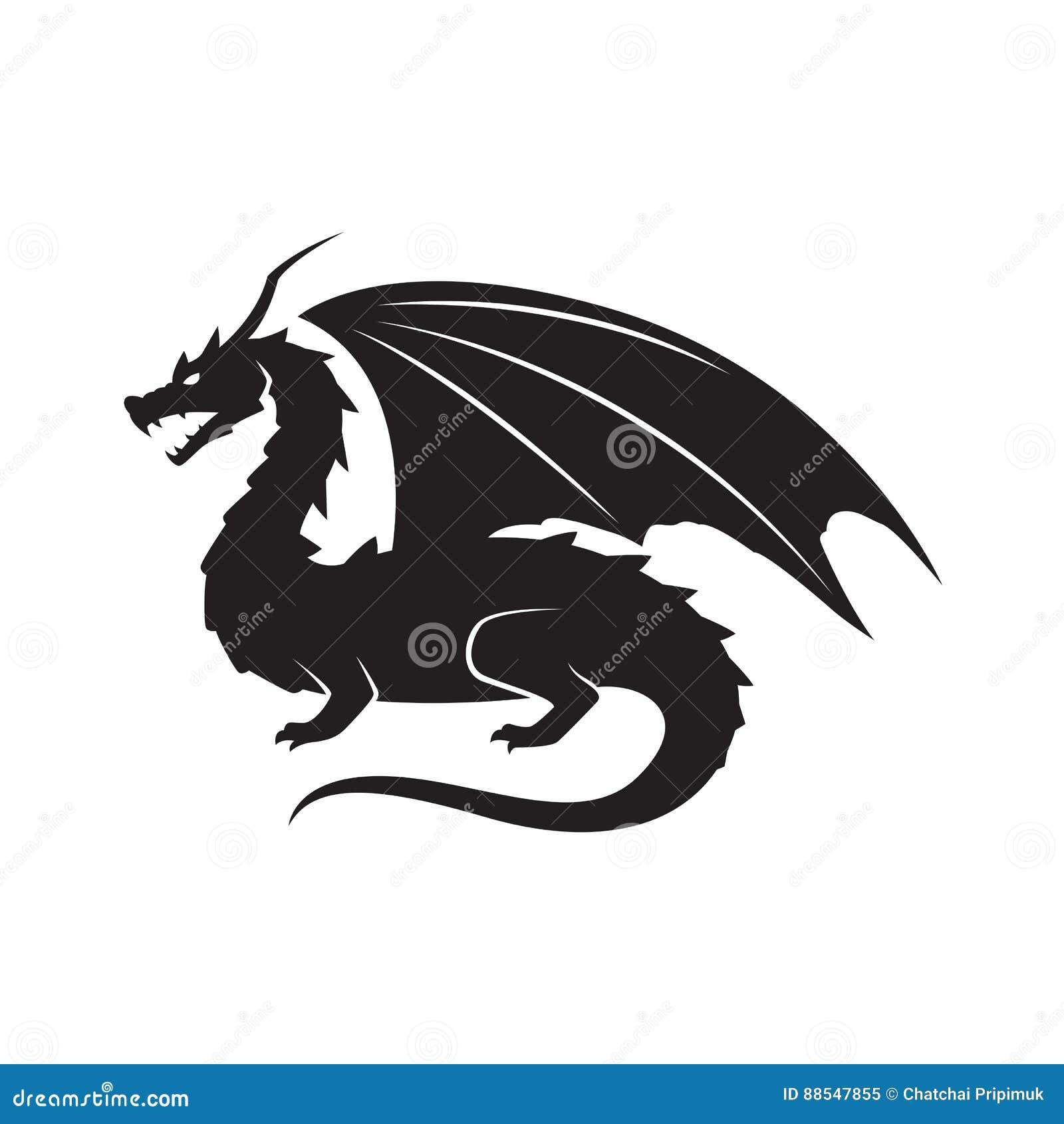 Graphic dragon, vector stock vector. Illustration of shadow - 88547855