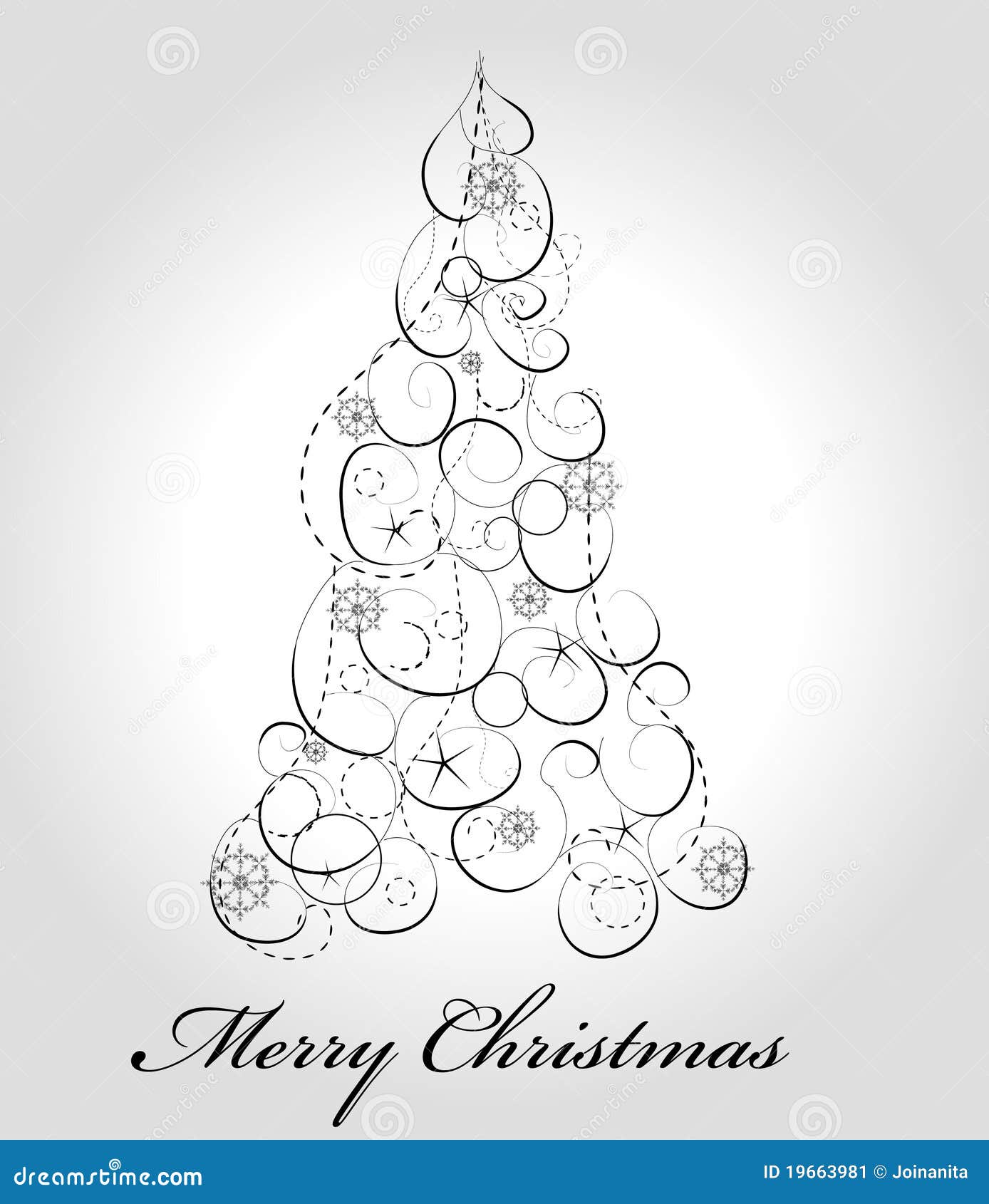 Graphic Elegant Christmas Tree Stock Vector Illustration of artistic