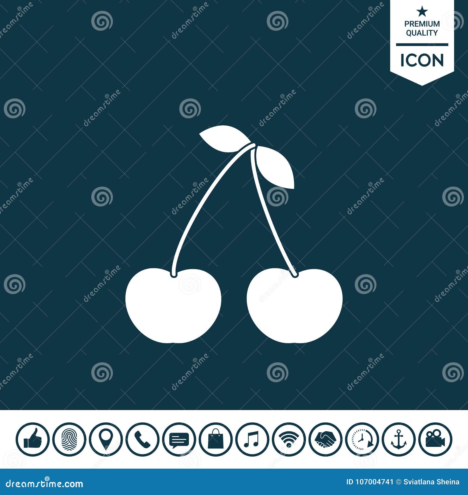 Cherry symbol icon stock vector. Illustration of label 107004741