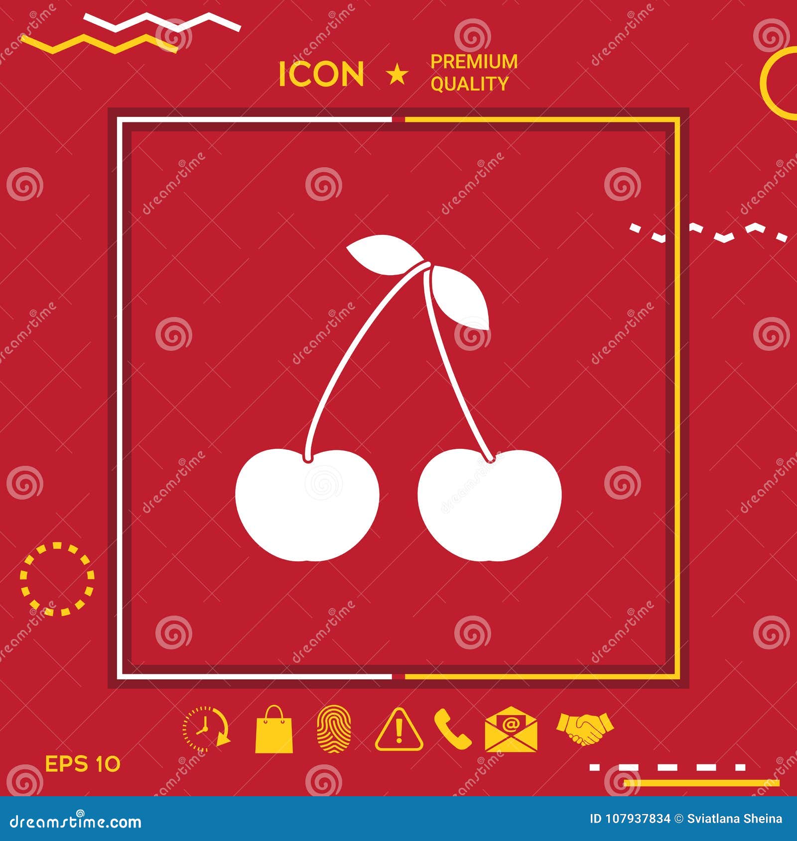 Cherry symbol icon stock vector. Illustration of sticker 107937834