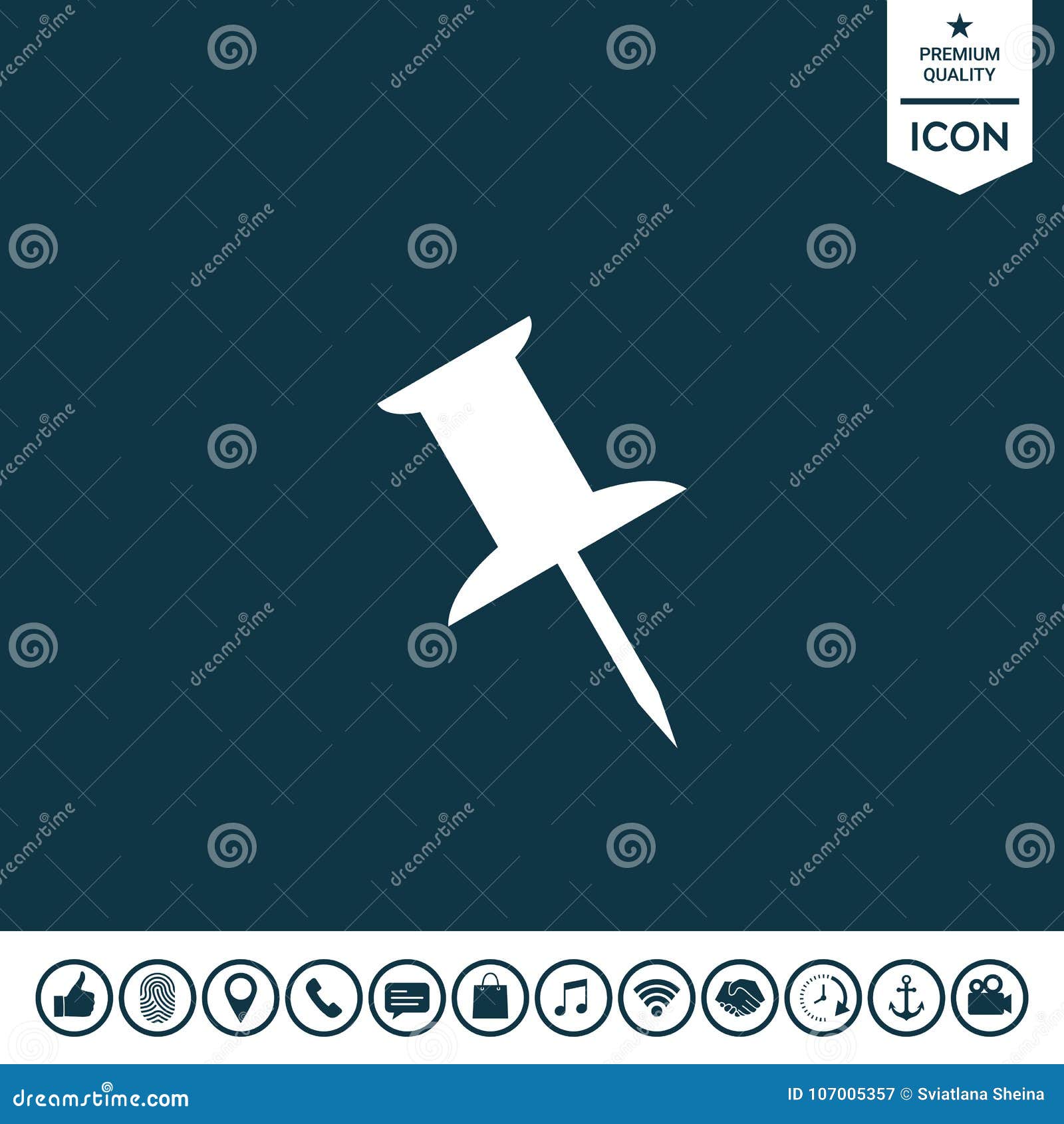 Drawing pin icon stock vector. Illustration of needle - 107005357