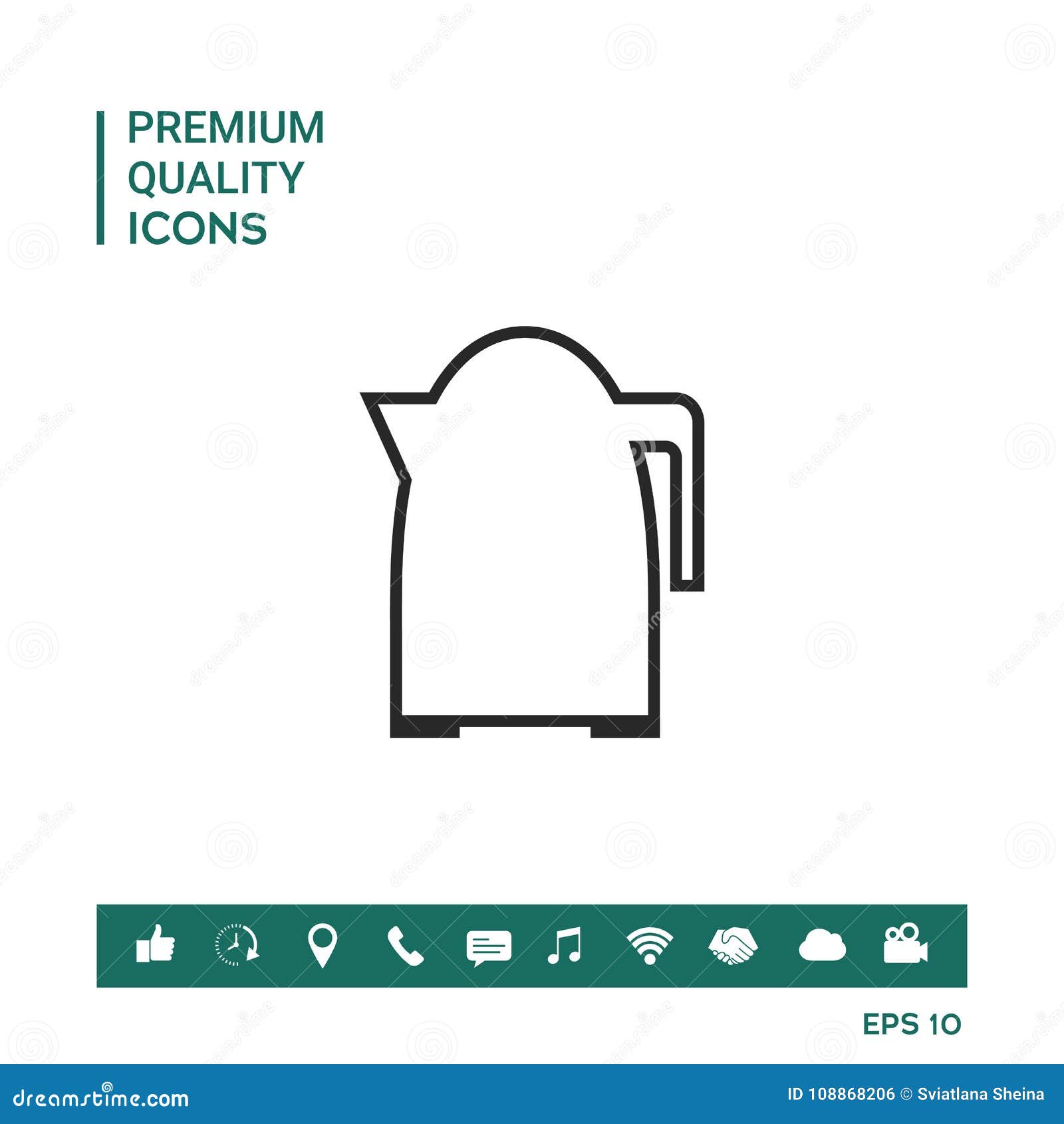 Kitchen Kettle linear icon stock vector. Illustration of tool 108868206