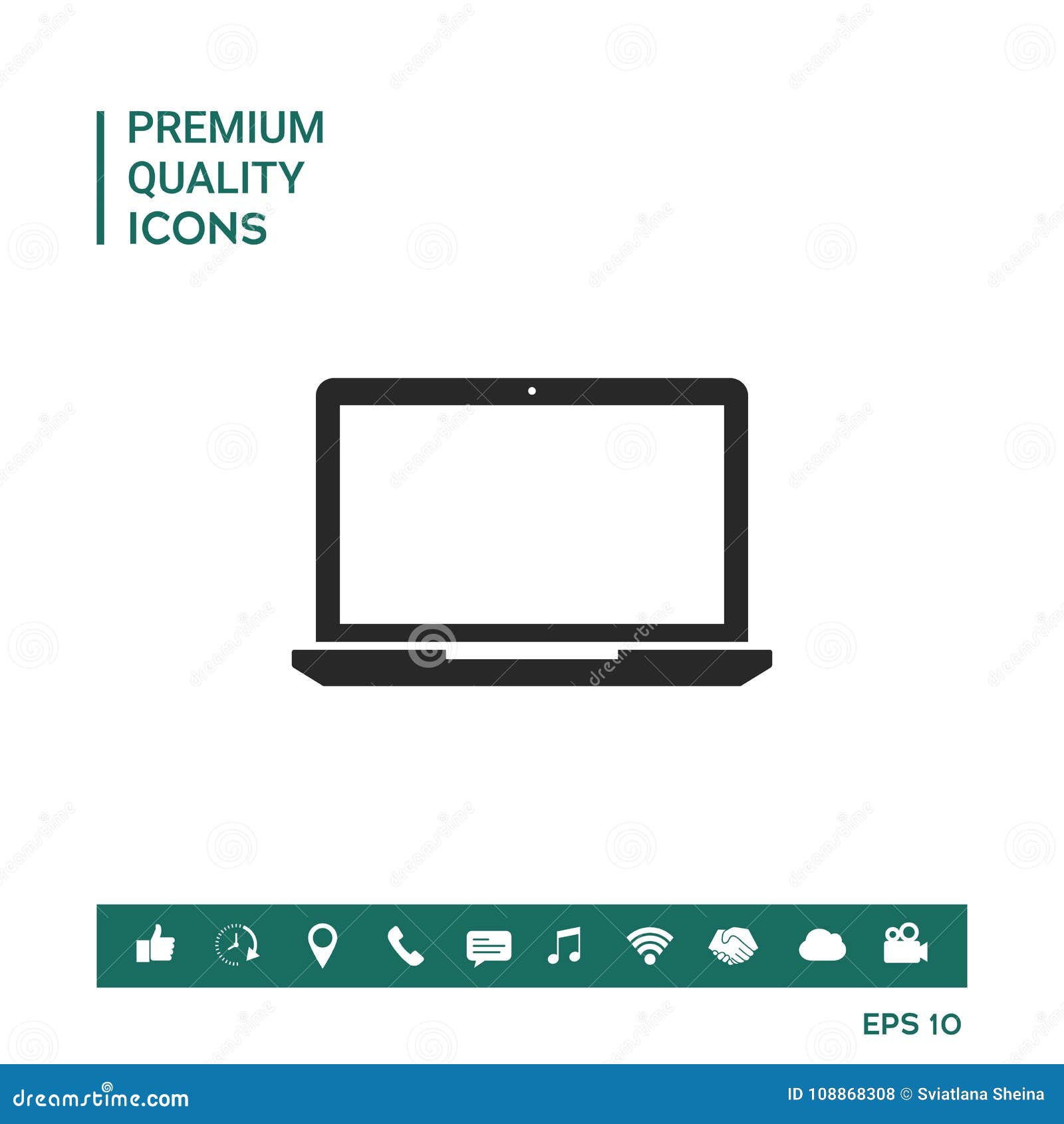 Laptop symbol Icon. Graphic element for your design.