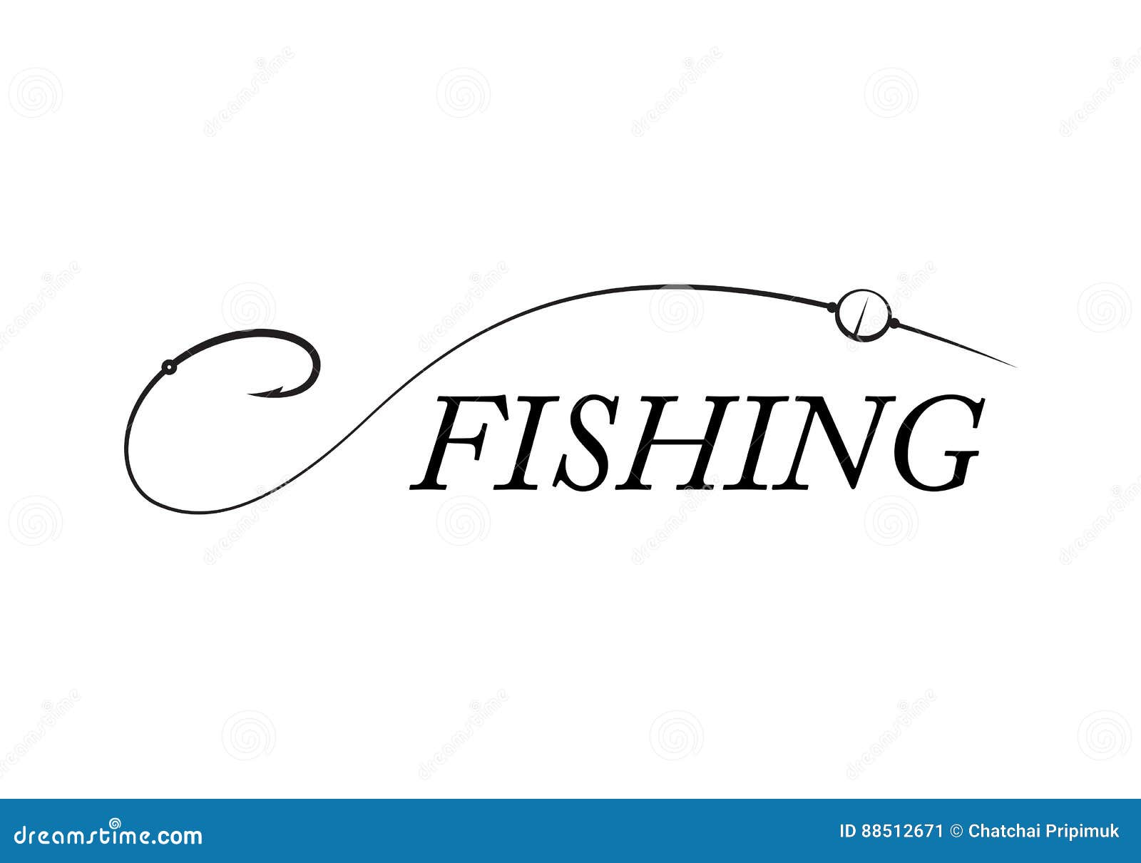 Graphic Fishing Hook, Vector Stock Vector Illustration of icon, tool