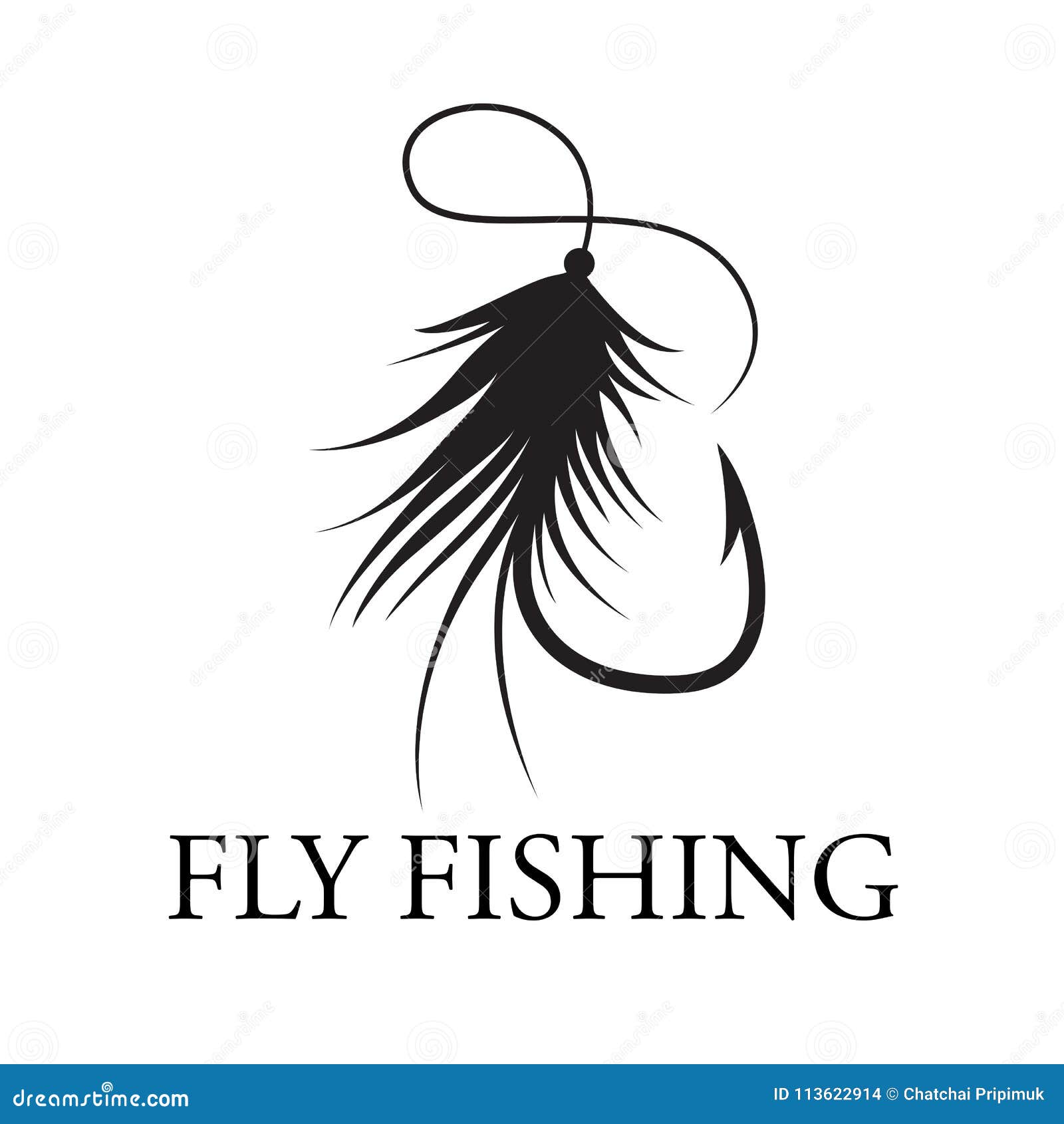 Graphic Fly Fishing, Vector Stock Vector - Illustration of graphic, tattoo:  113622914