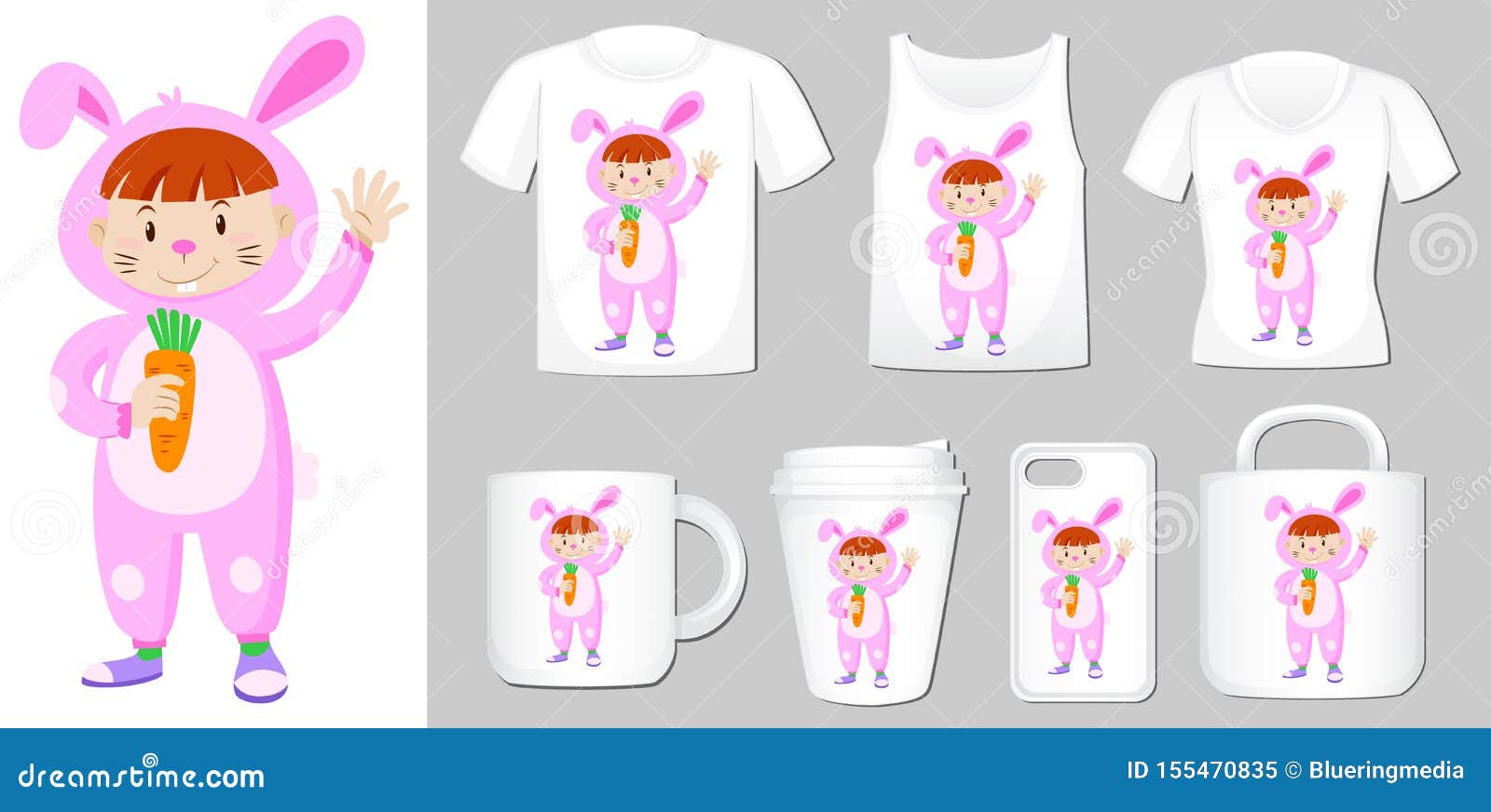 Graphic Of Girl In Bunny Costume On Different Types Of ...