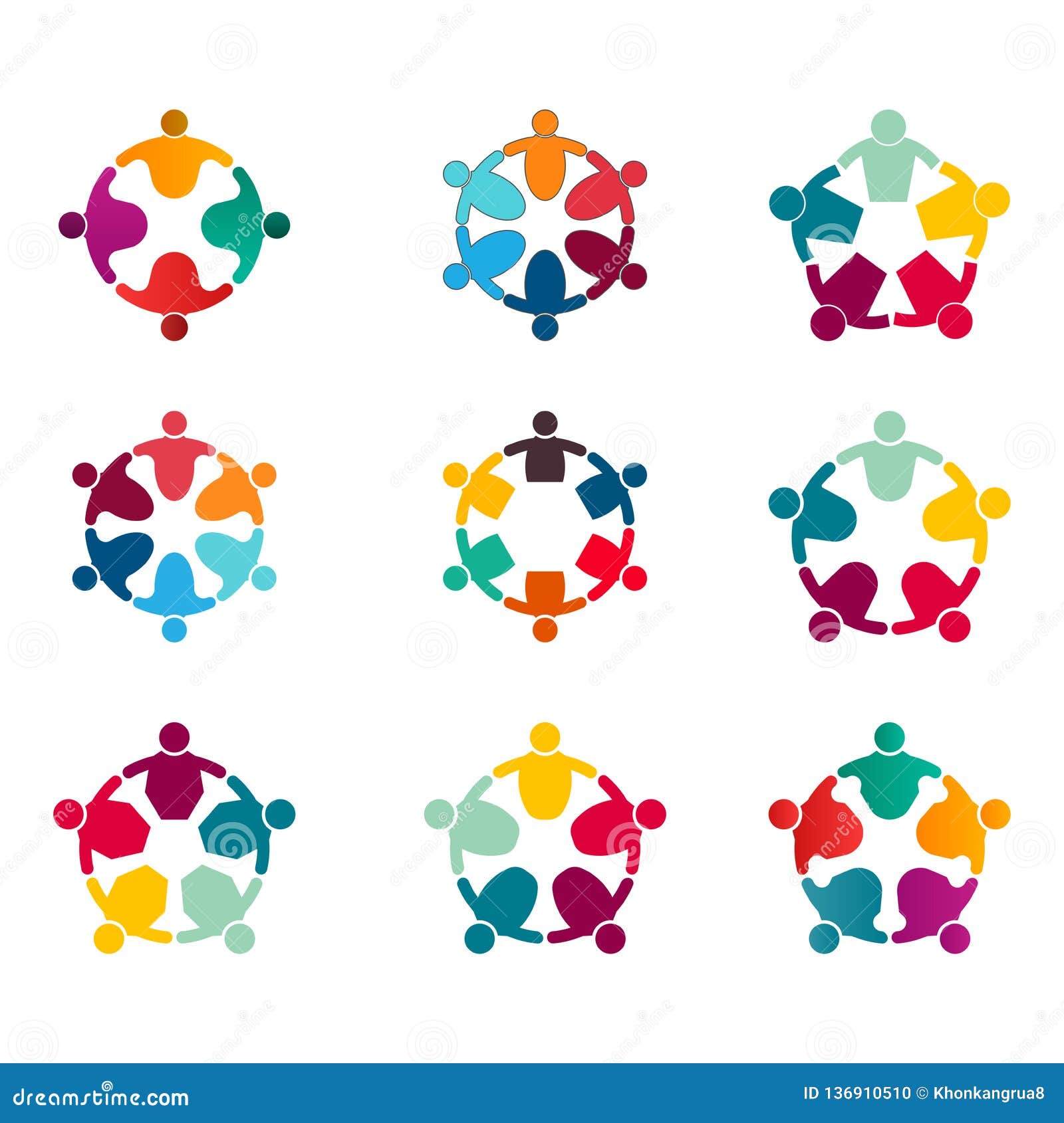graphic group connecting,people connection logo set,team work in a circle holding hands,business person meeting in the same power