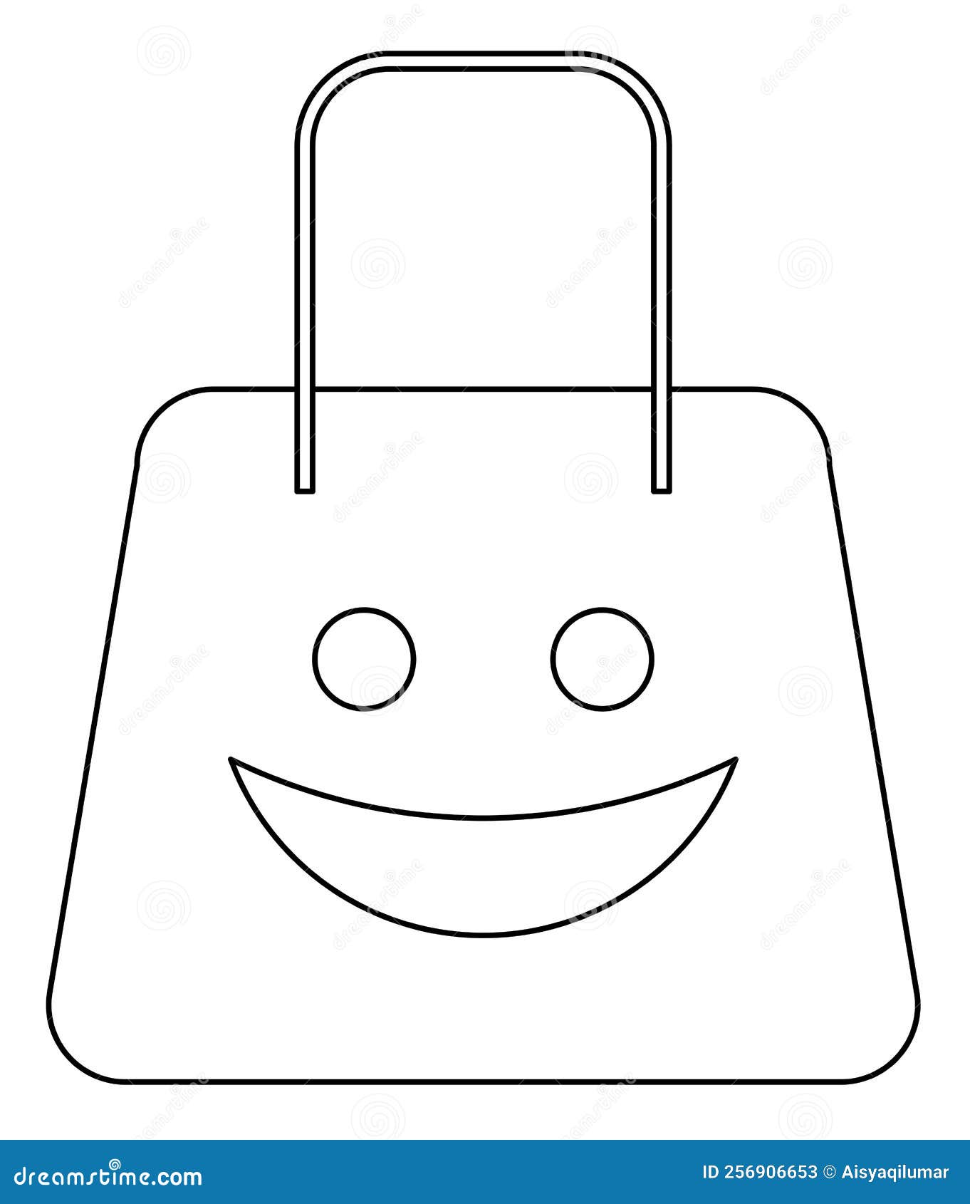 Graphic Illustration of a Shopping Bag in Black and White. Stock