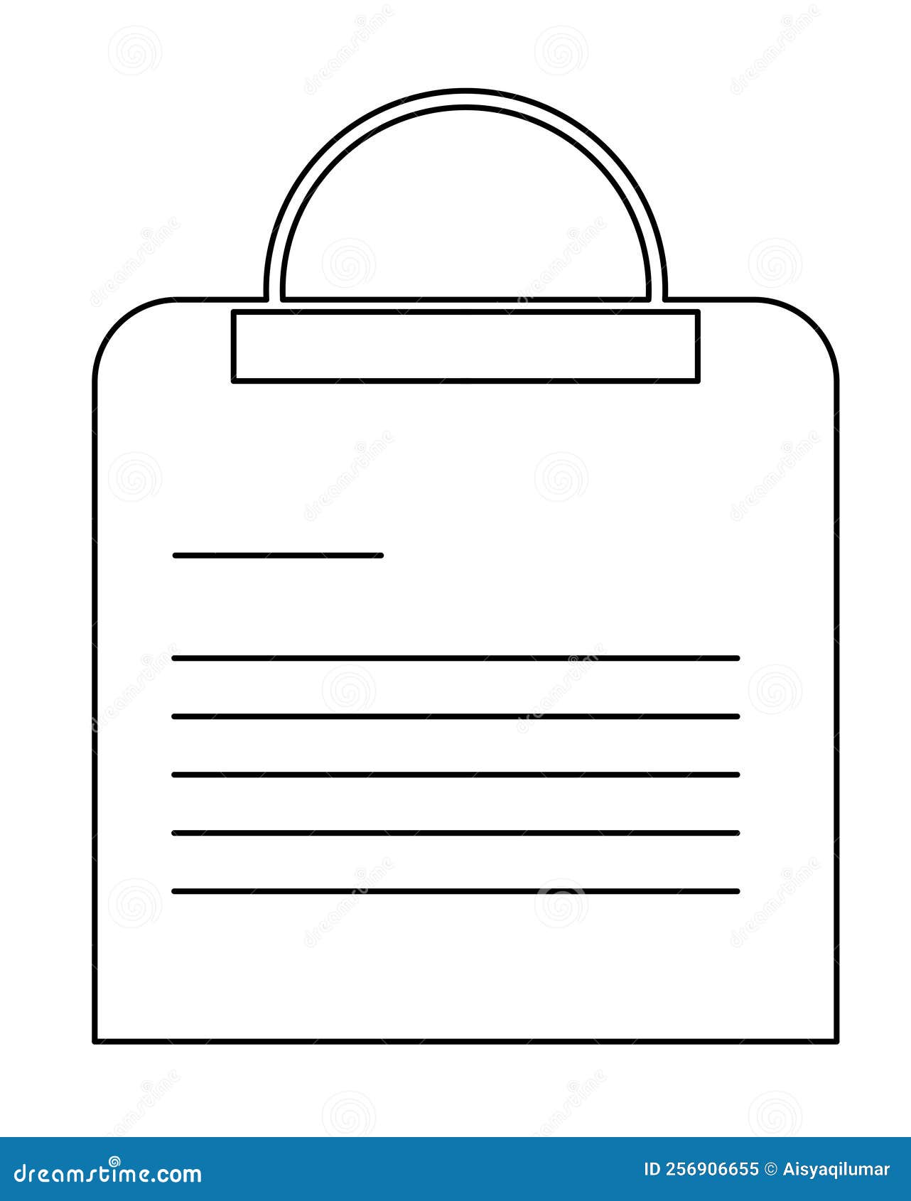 Graphic Illustration of a Shopping Bag in Black and White. Stock