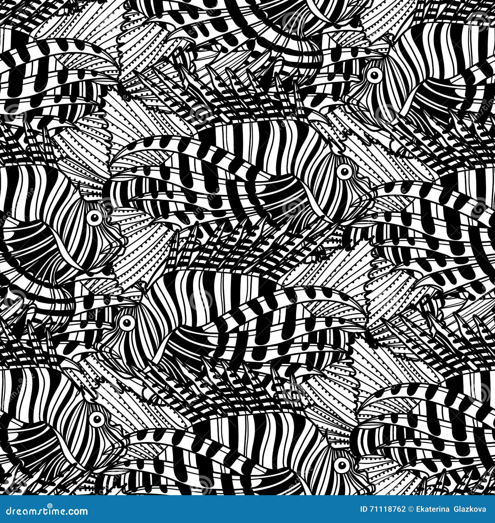 graphic lion fish pattern