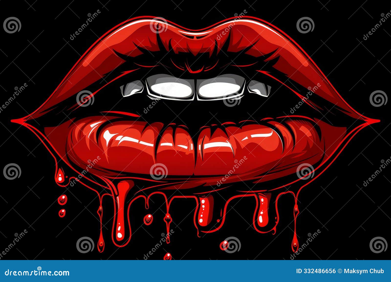 graphic logo featuring lips with vampire fangs for a bold and edgy  concept