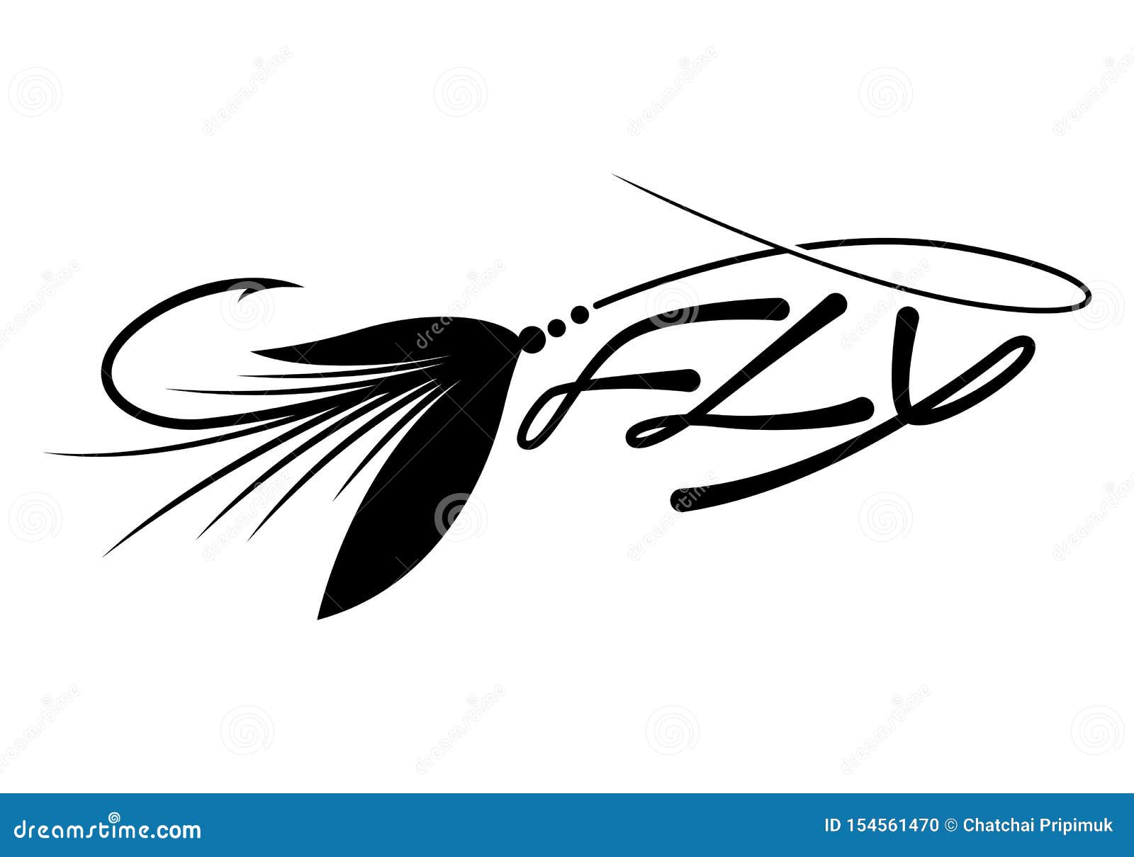 Graphic Lure Fly Fishing, Vector Stock Vector - Illustration of