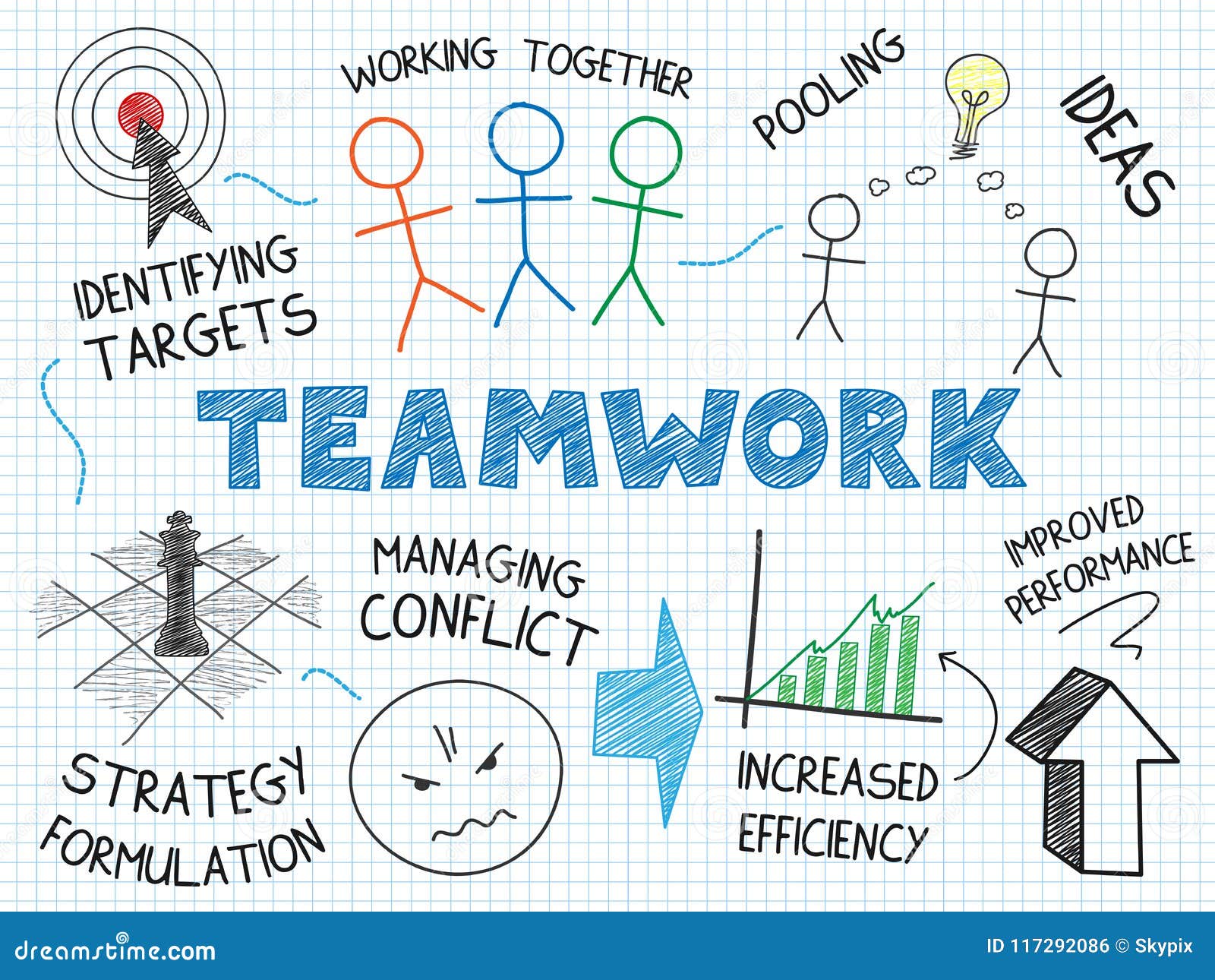 Teamwork Vector Graphic Notes Stock Illustration Illustration Of