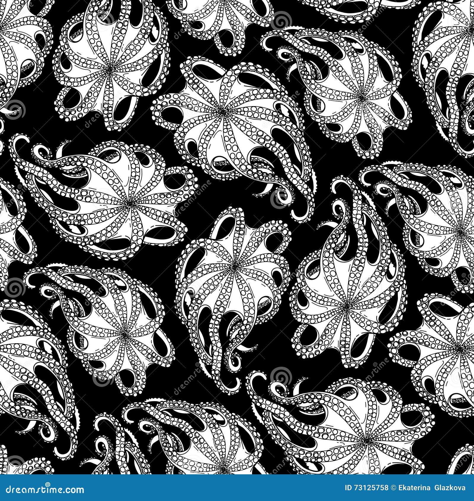 graphic octopus seamless pattern