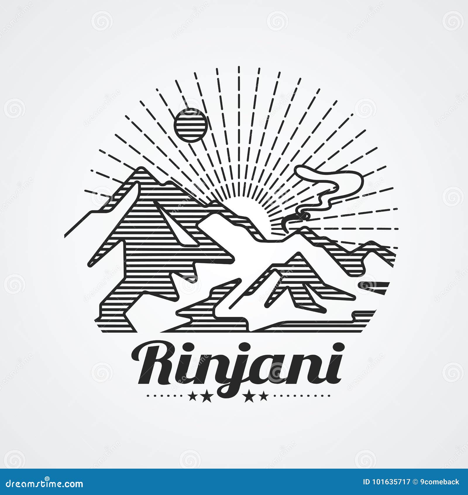 Rinjani Mountain stock vector. Illustration of nature - 101635717
