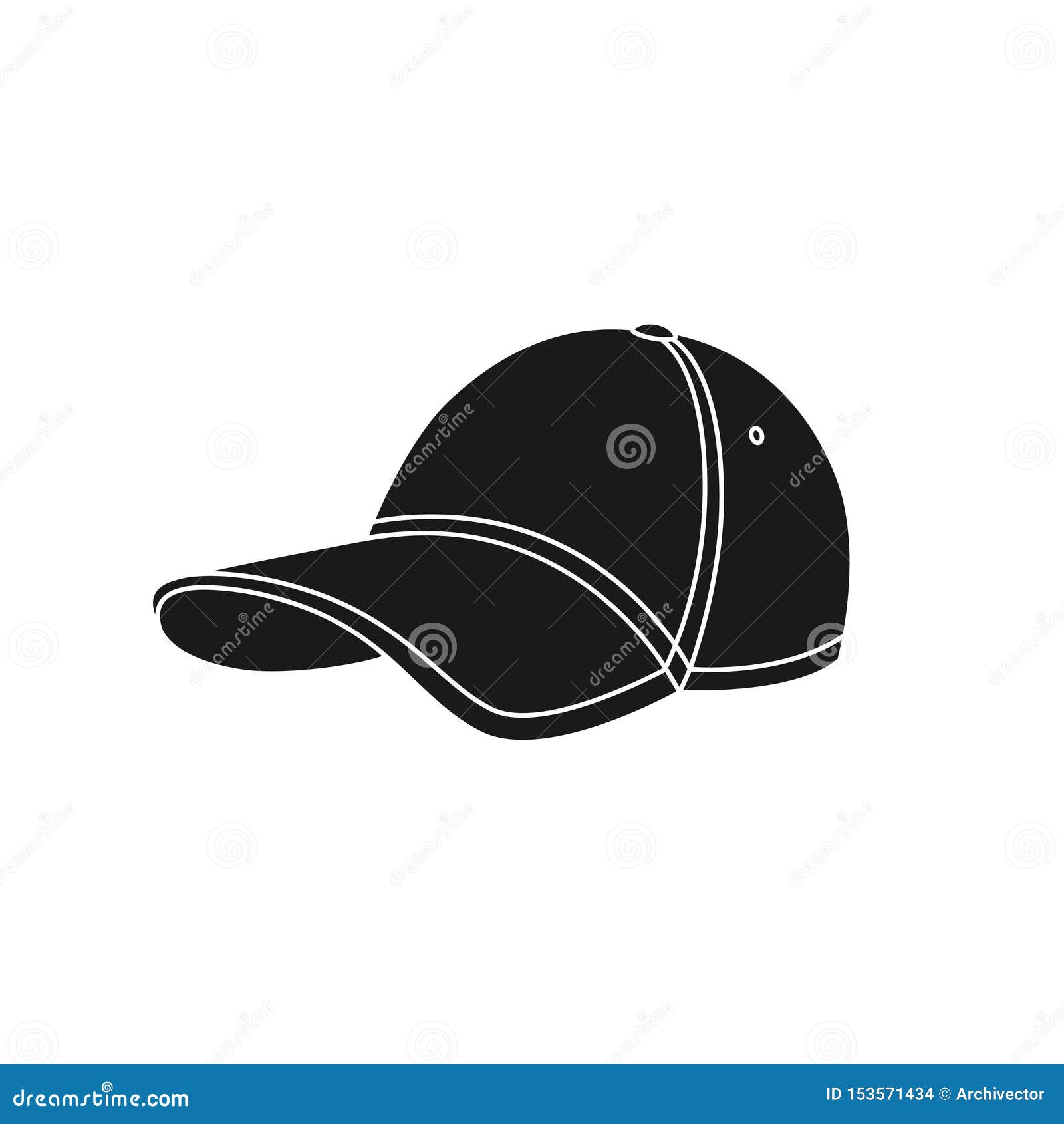 Graphic Sign Baseball Cap Isolated on White Background Stock Vector ...