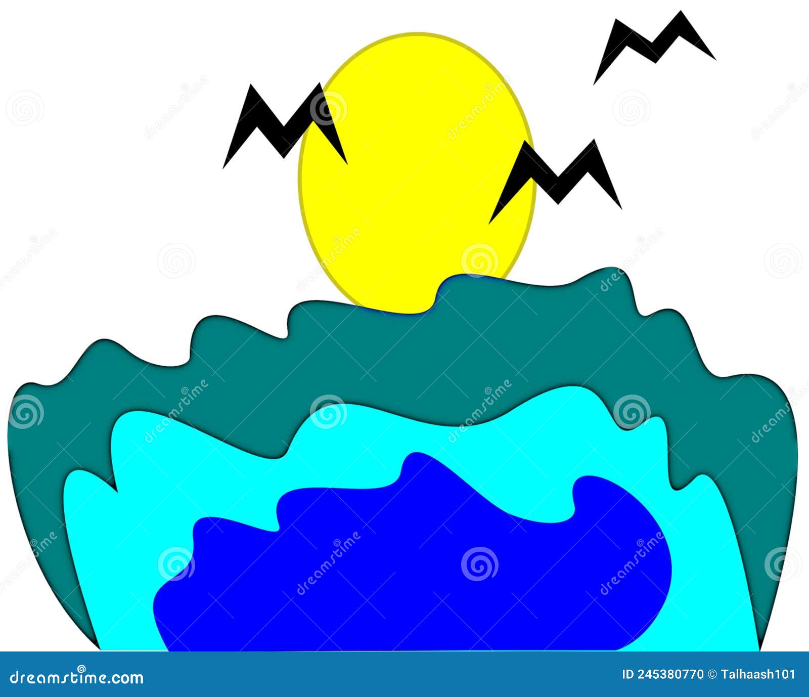 graphic sunset beach view