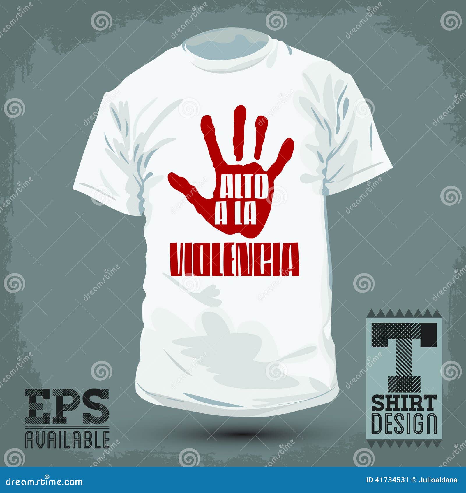 graphic t- shirt  -alto a la violencia - stop violence spanish text