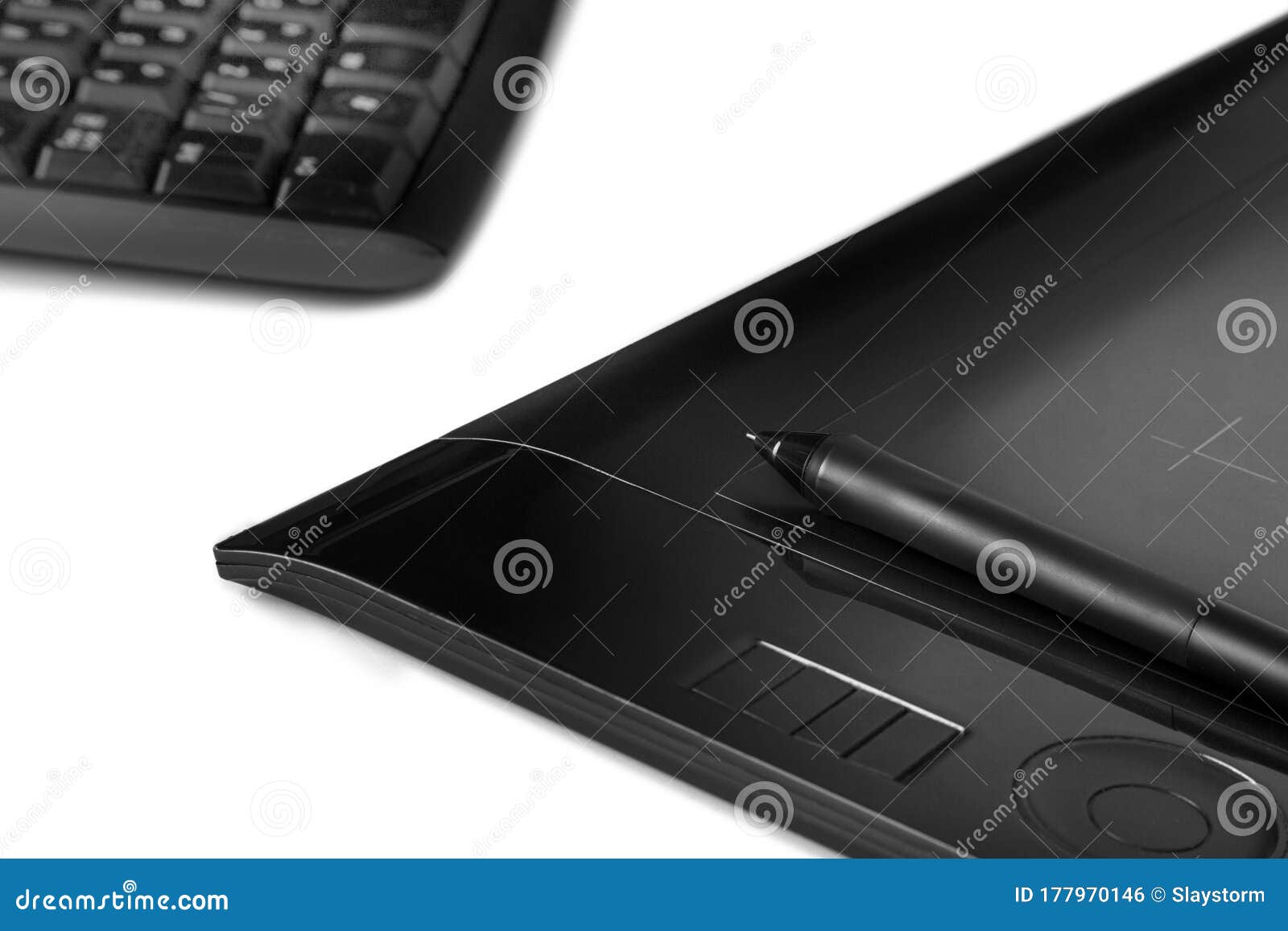 Graphic Tablet with Pen for Illustrators and Designers Stock Photo