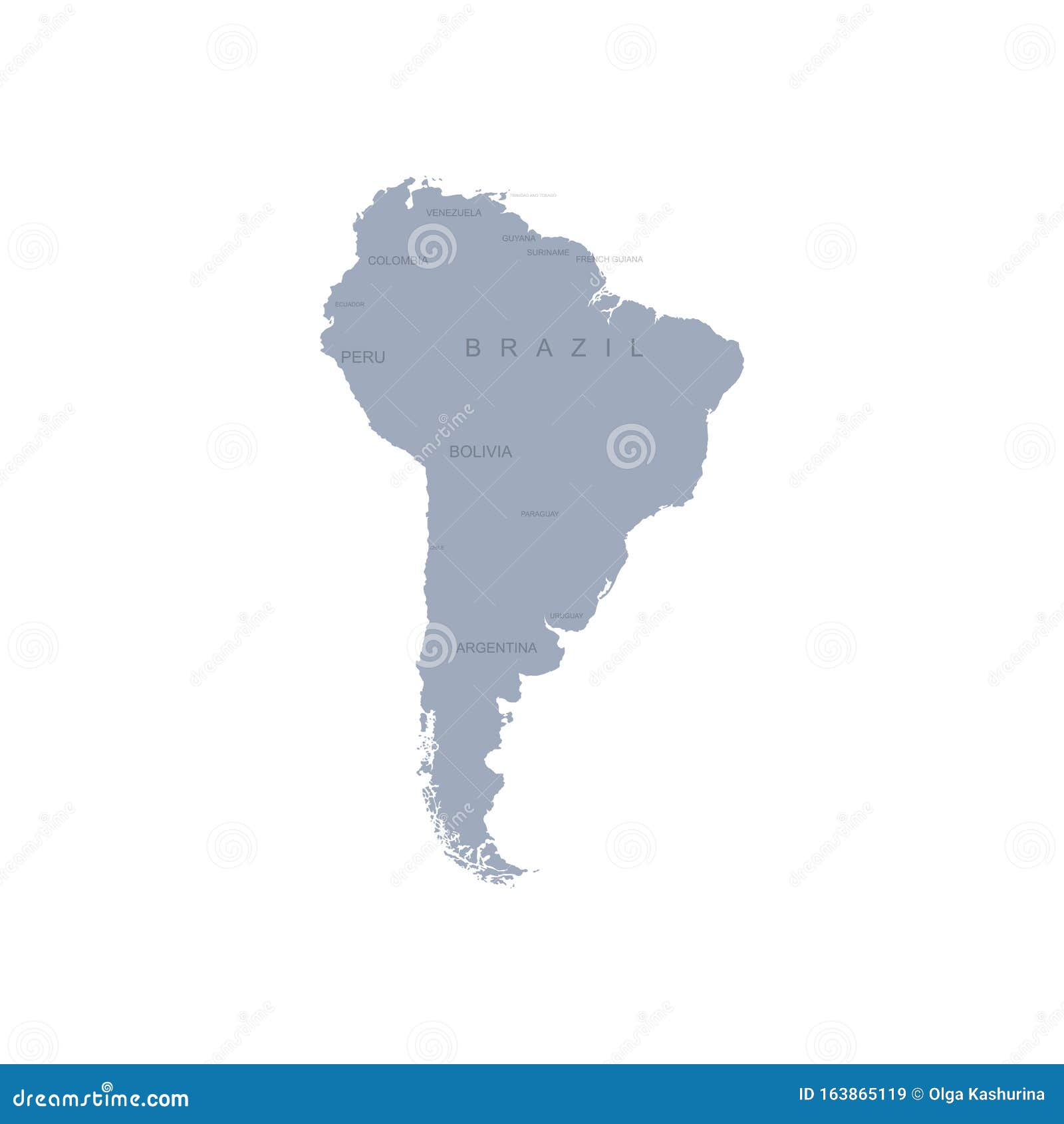 Graphic Vektormap of Central, South America, Vektor Vektor Abbildung ...