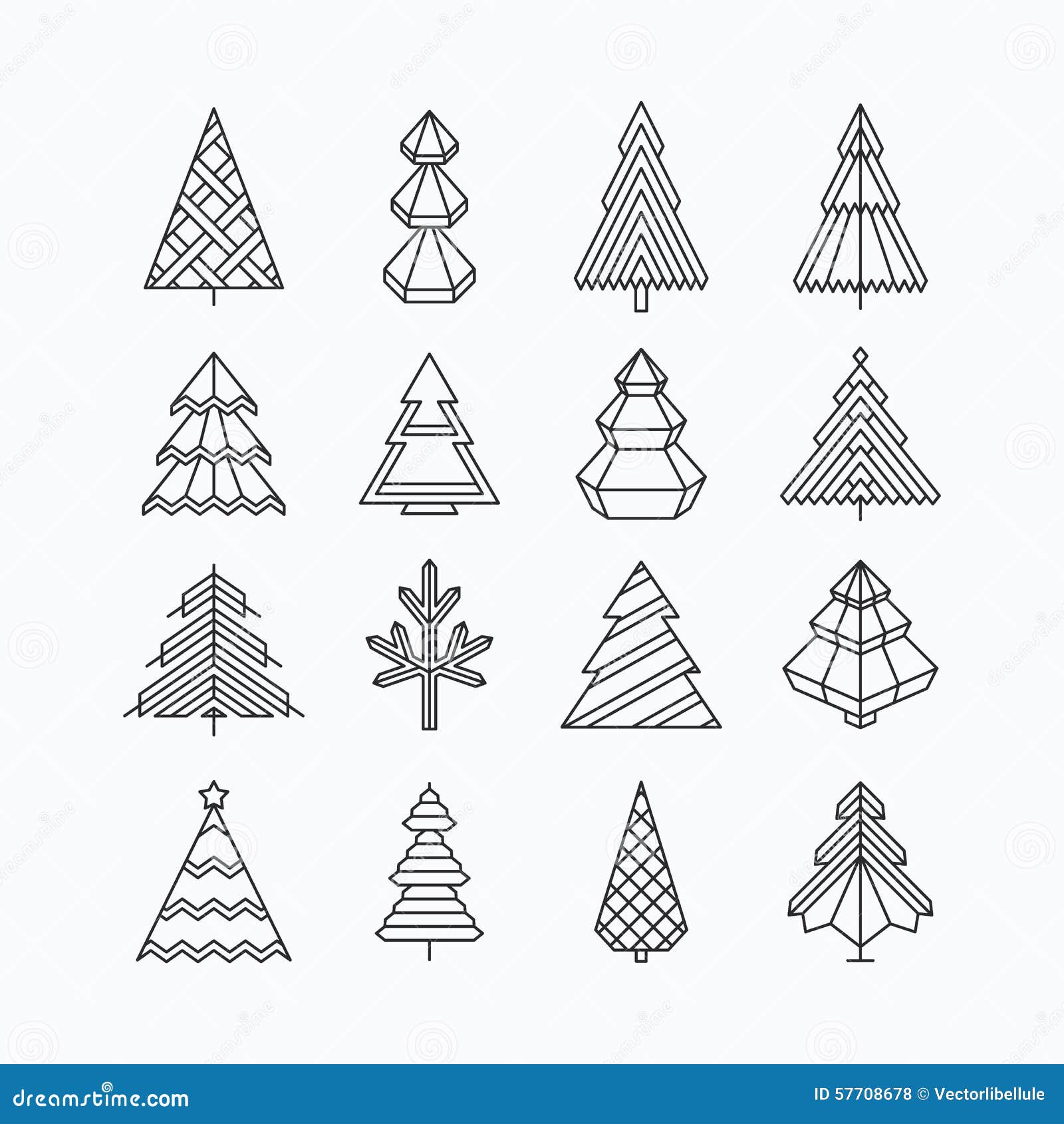 graphical christmas tree set