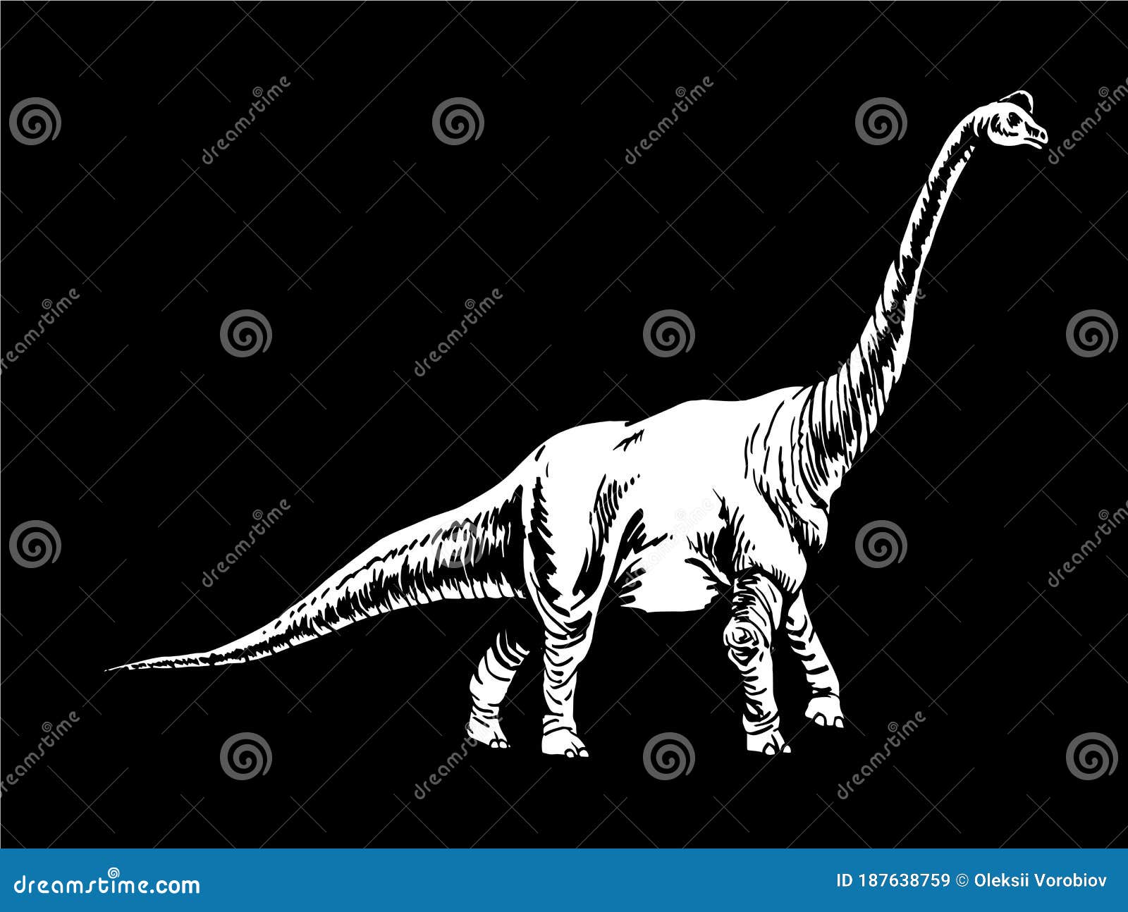 Dinosaur Diplodocus Watercolor illustration. Hand drawn clip art of blue  Dino on isolated background. Sketch of cartoon character. Painting of cute  animal for Baby shower and birthday party 36335097 Vector Art at