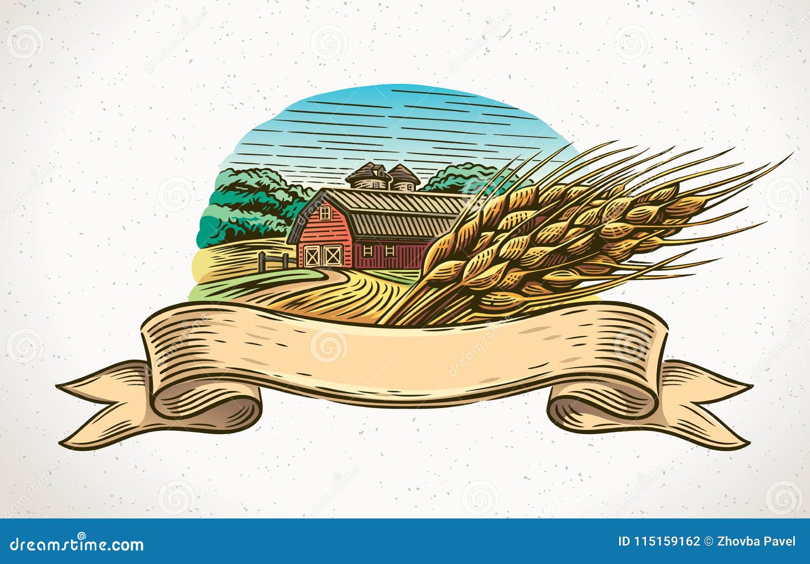 graphical landscape with a sheaf of wheat