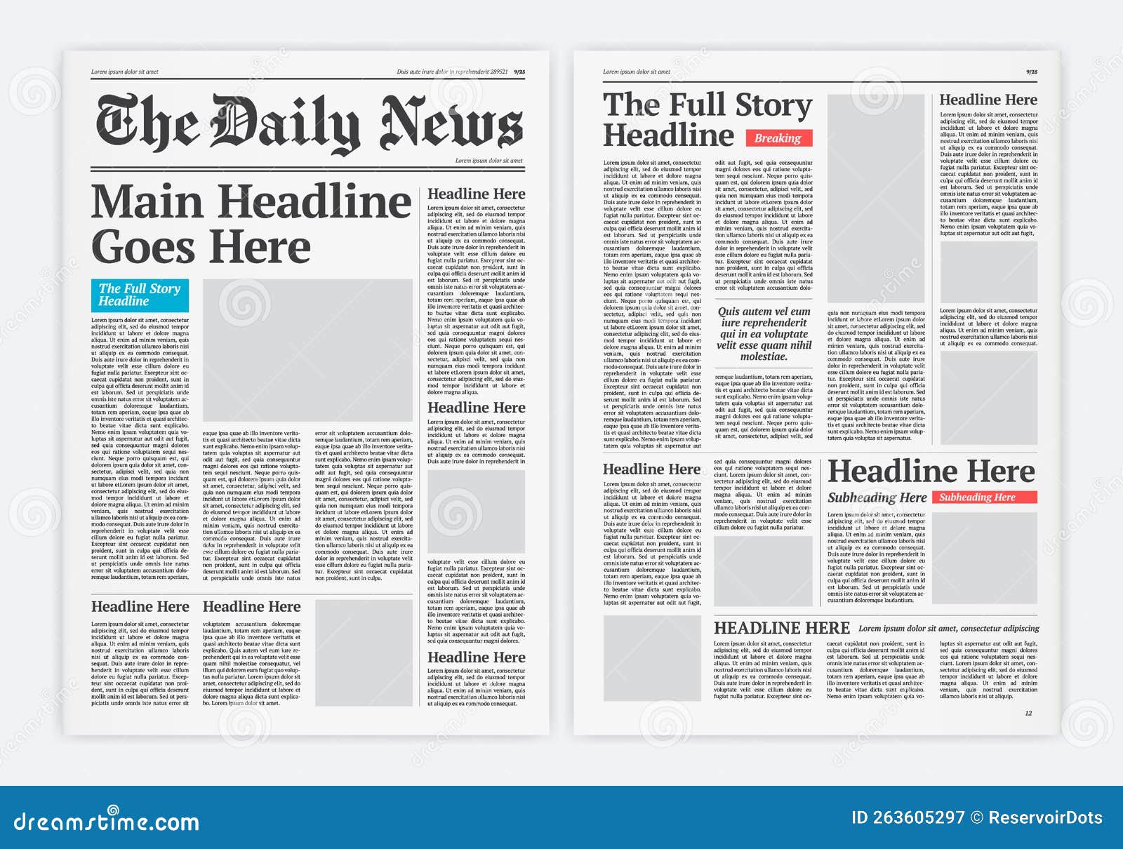 Graphical Layout Newspaper Template Stock Illustration Illustration