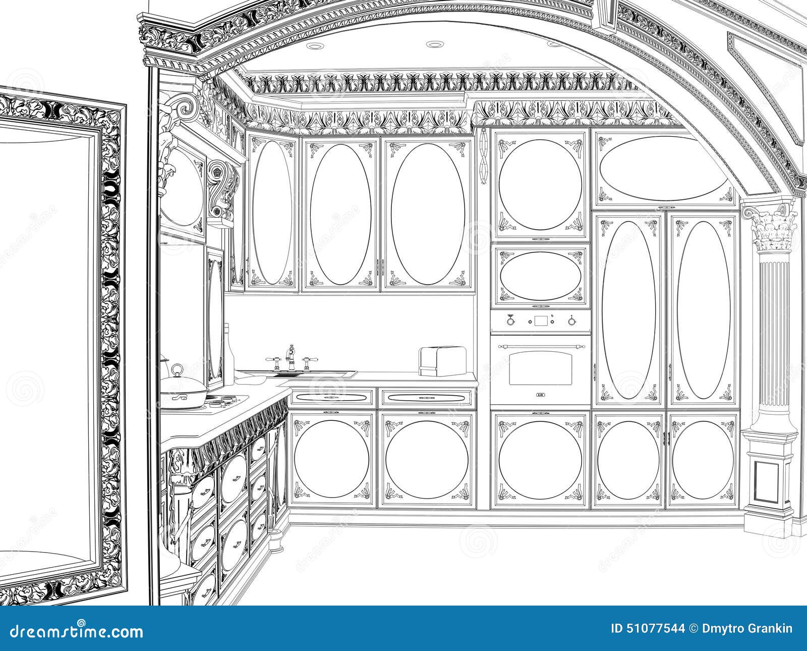 graphical sketch of an interior apartment.