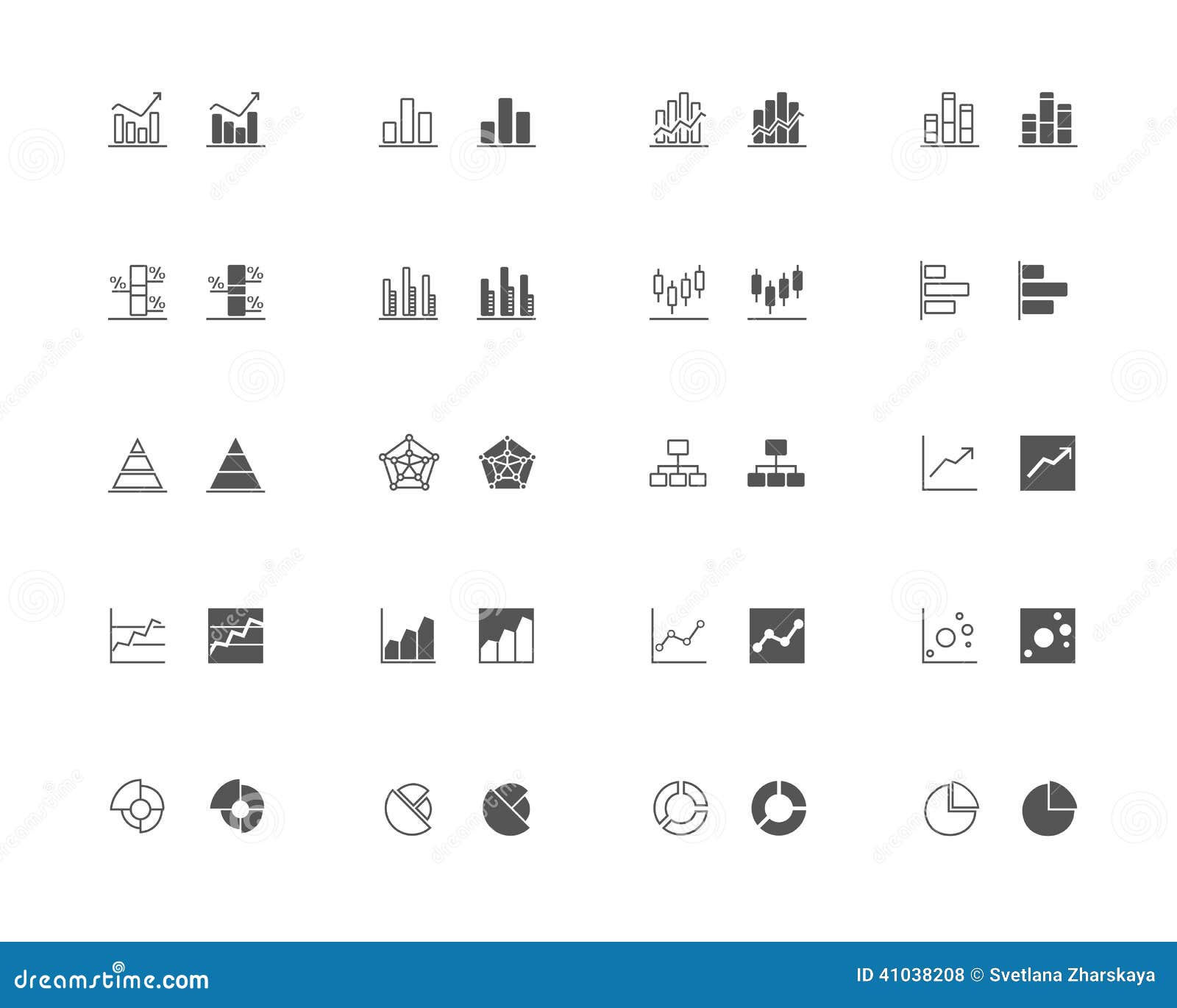 Download Graphics And Chart Outline And Filled Icon Set Stock ...
