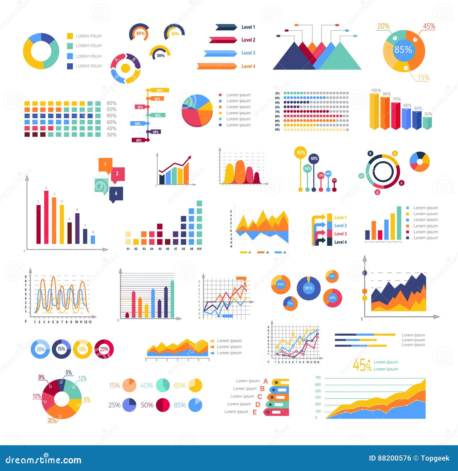 Graphics Colourful for Display Poster on White Stock Vector ...