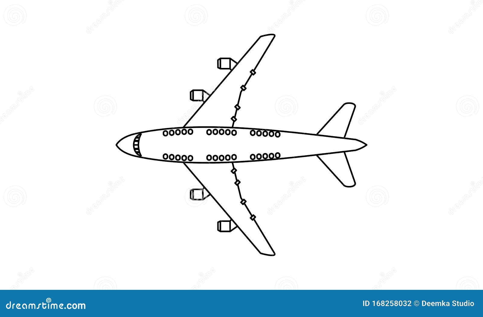 Plane Coloring Book Transportation To Educate Kids. Learn Colors ...