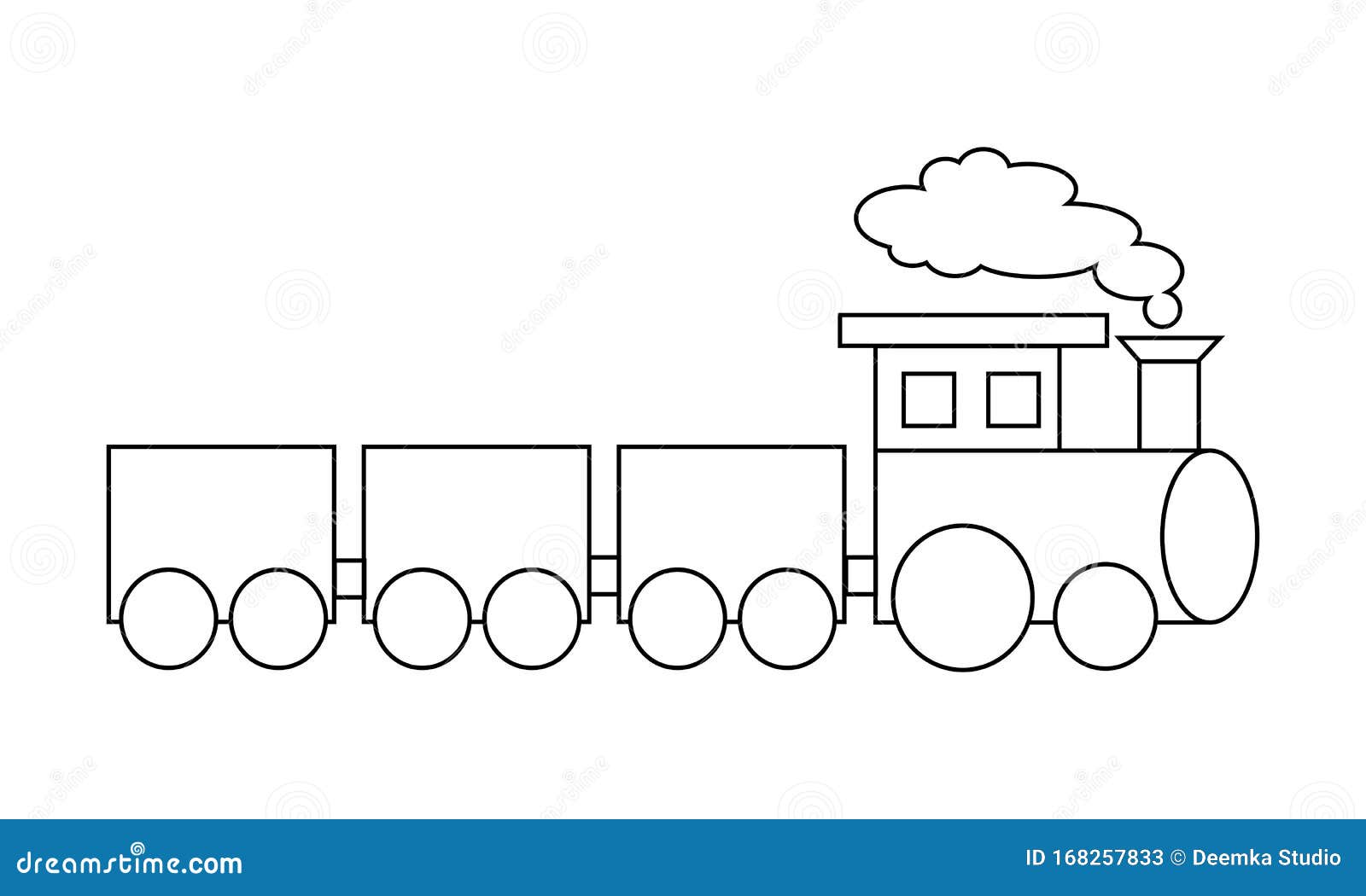 Train Coloring Book Transportation To Educate Kids. Learn Colors ...