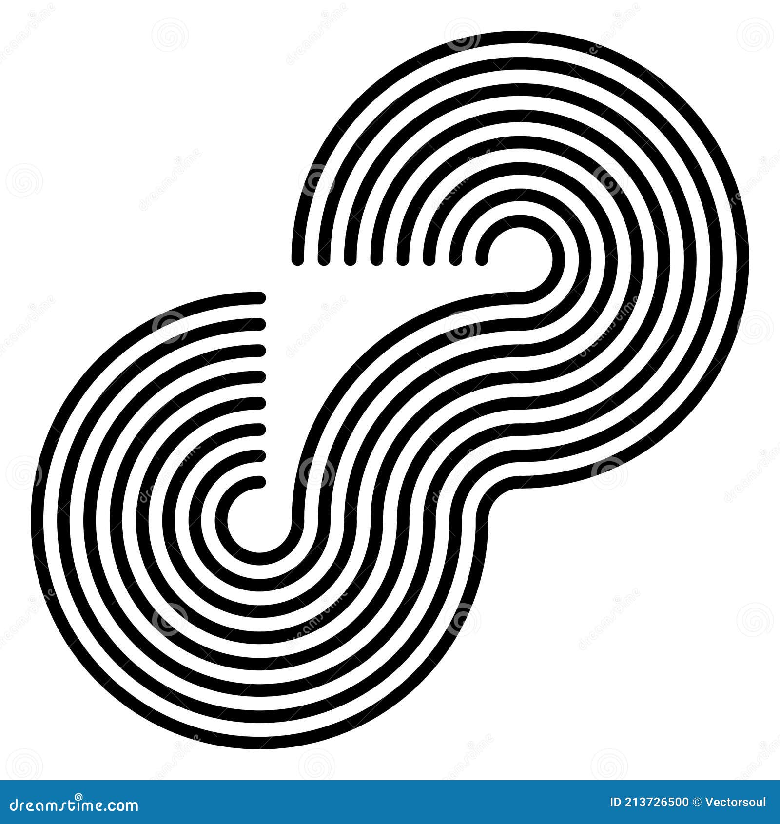 graphics, icon,  made of parallel curved lines. camber, flexure lines 