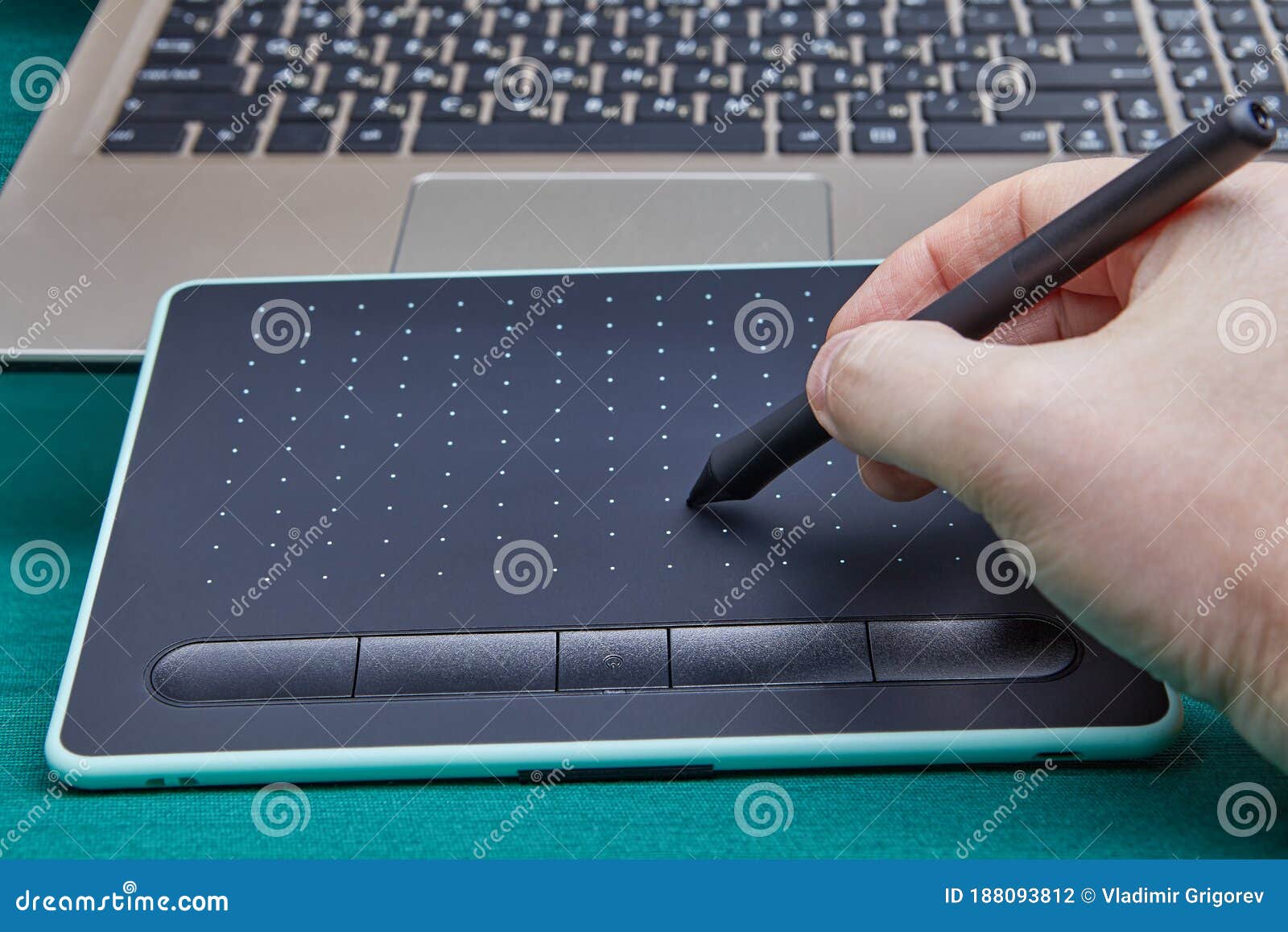 Computer desktop with drawing board Royalty Free Vector