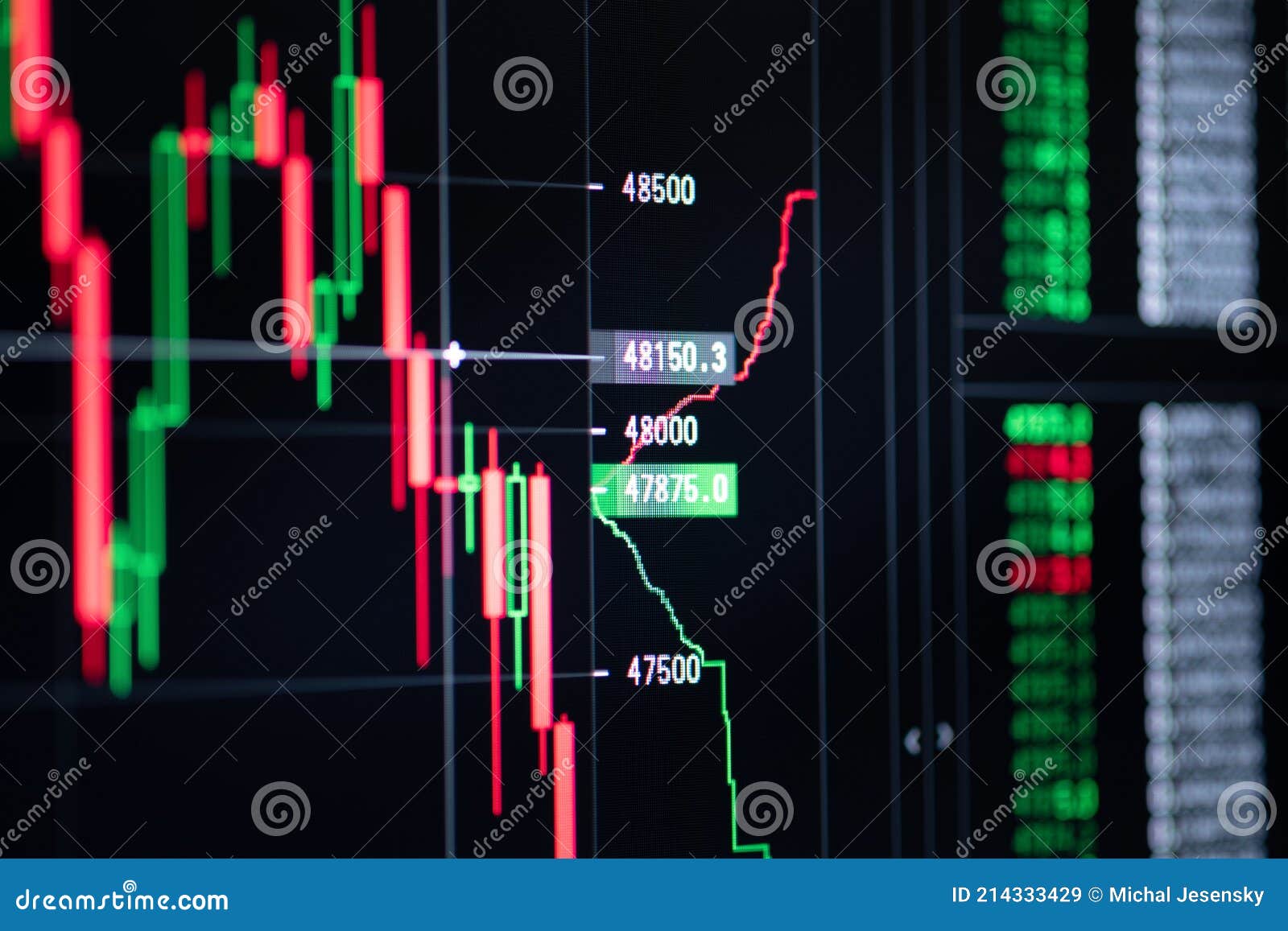 Graphique De Trading De Cryptomonnaie Bitcoin Montrant La Valeur Image  stock - Image du hachage, augmentation: 214333429