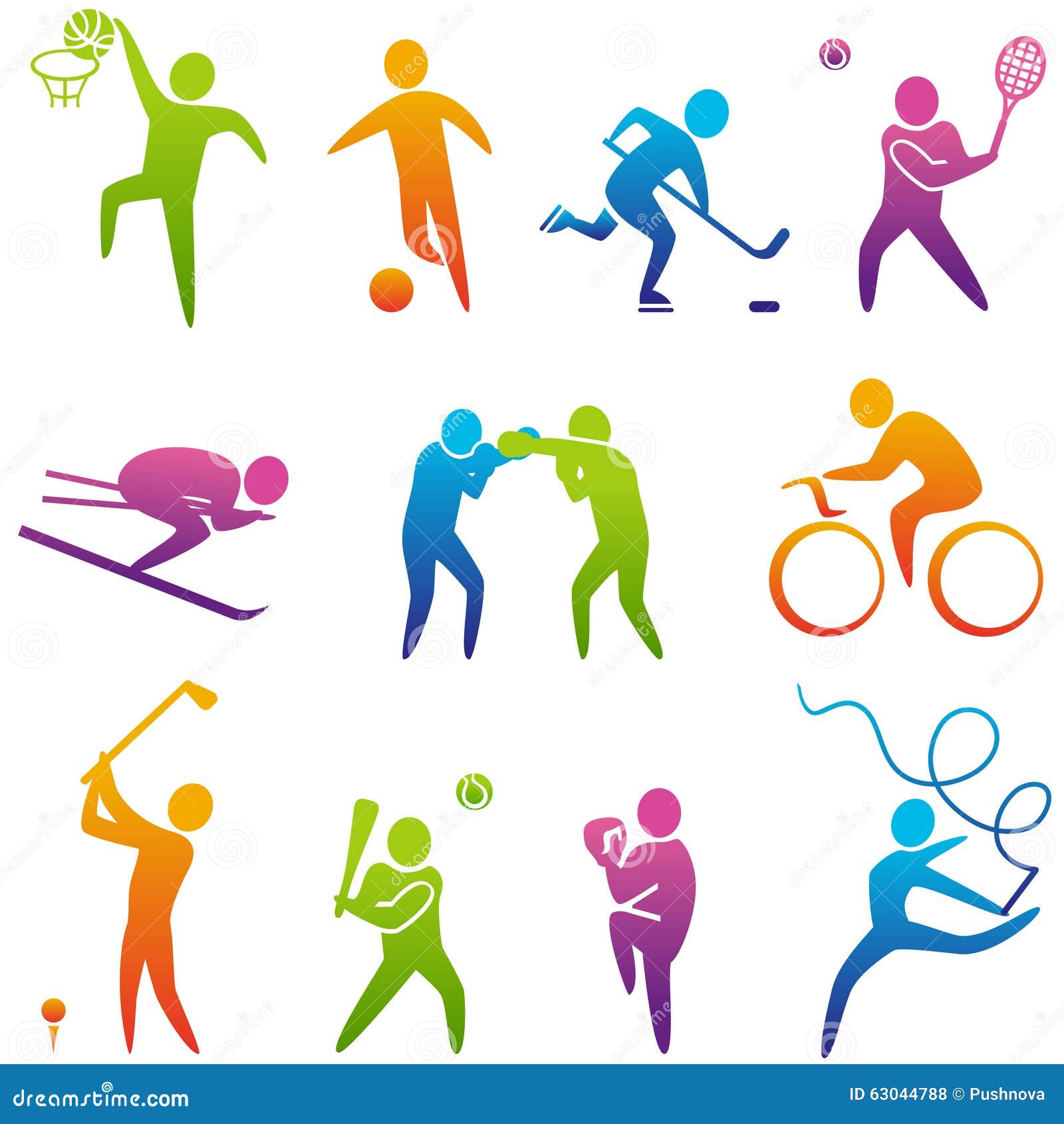 Graphismes De Forme Physique Sept Sports De Silhouettes Illustration De Vecteur Illustration