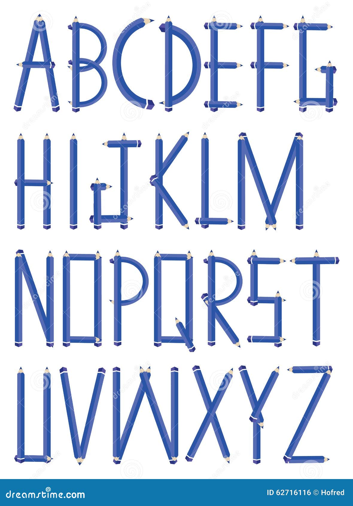 Graphite Pencil Vector Font Design Stock Vector Illustration of sharp