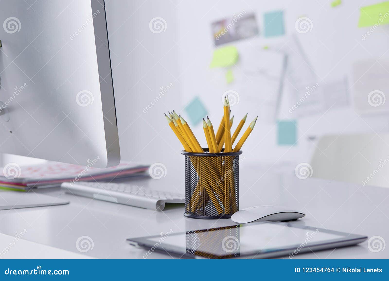 Graphite Pencils in a Metal Gridcontainer. Concept Stock Photo Image of color, equipment