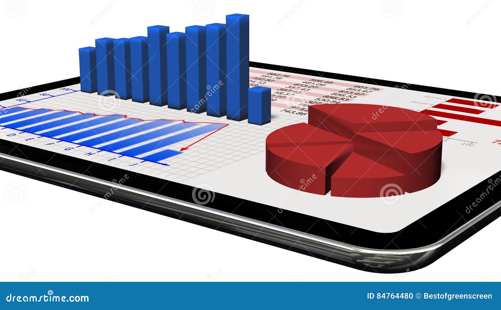 Graphs And Chart On Tablet Pc Business Statistic Concept Stock Illustration Illustration of