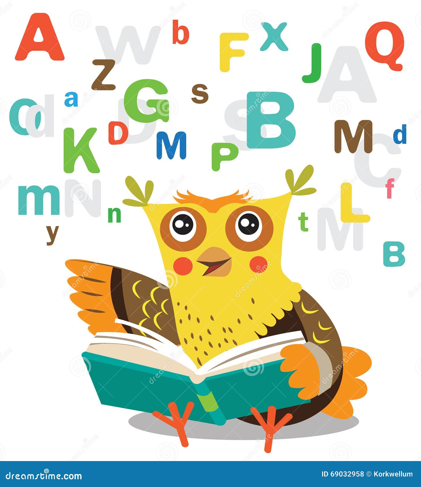 Grappig Owl Learn To Read Book op een Witte Achtergrond Beeldverhaal vectorillustraties Owl Picture Owl Memes Owl Jokes Owl Sayings Owl Champion Owl Gifts Uilstuk speelgoed Owl Sticker Owl Costume